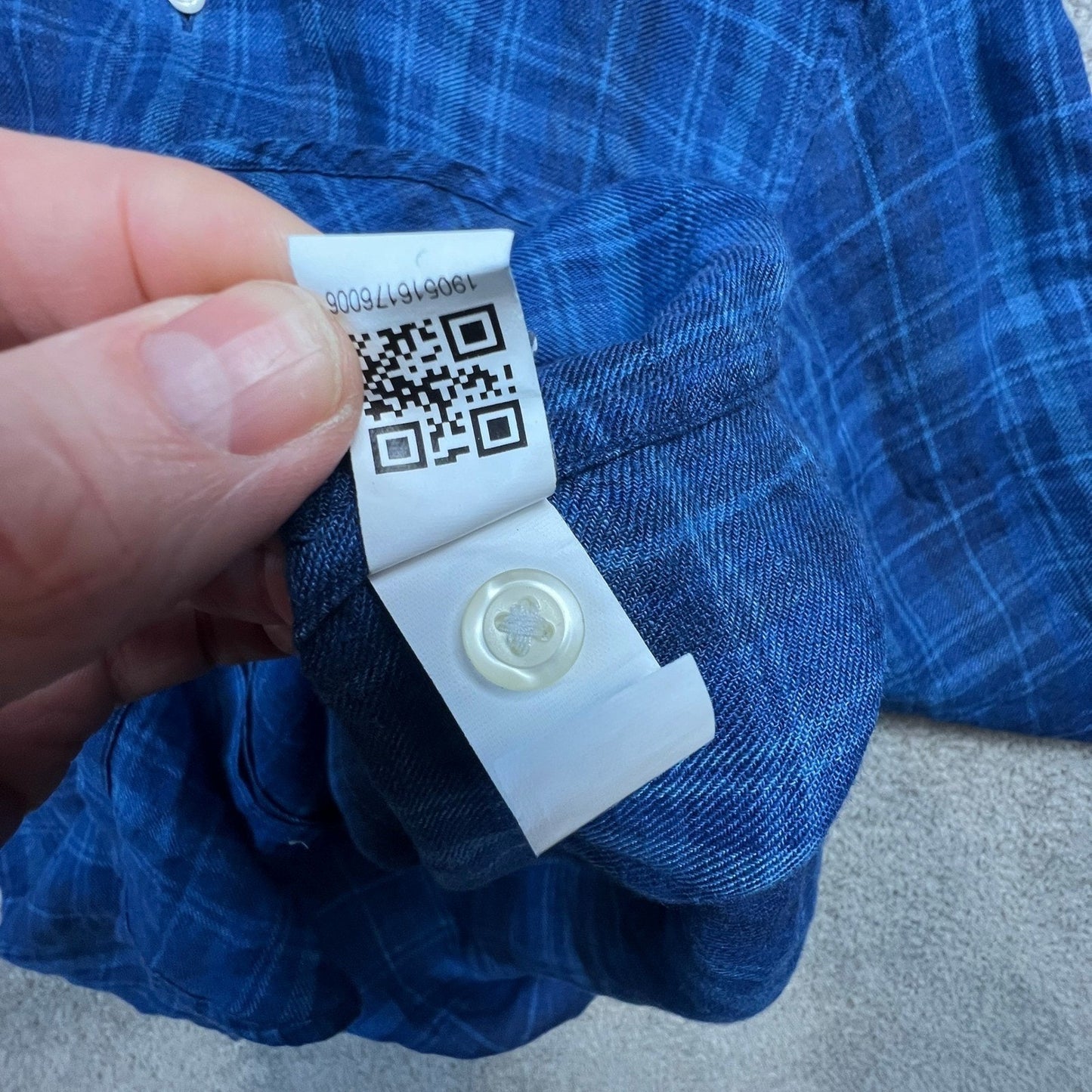 Bonobos Mens Slim Fit Shirt Medium 100% Linen Plaid Button Down Blue Classic