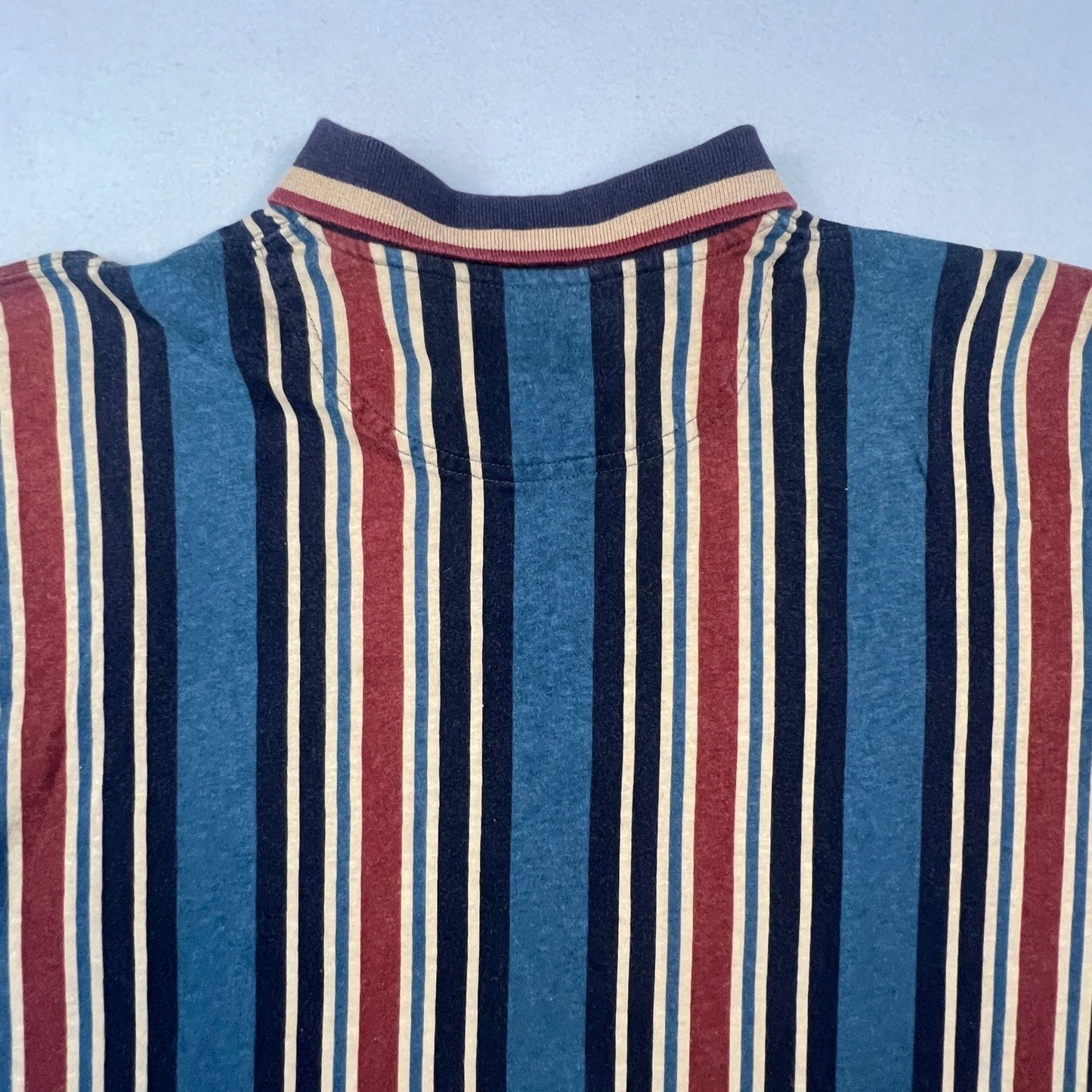 Duck Head Rugby Polo Shirt Mens XL Blue Red Striped Long Sleeve Preppy Retro
