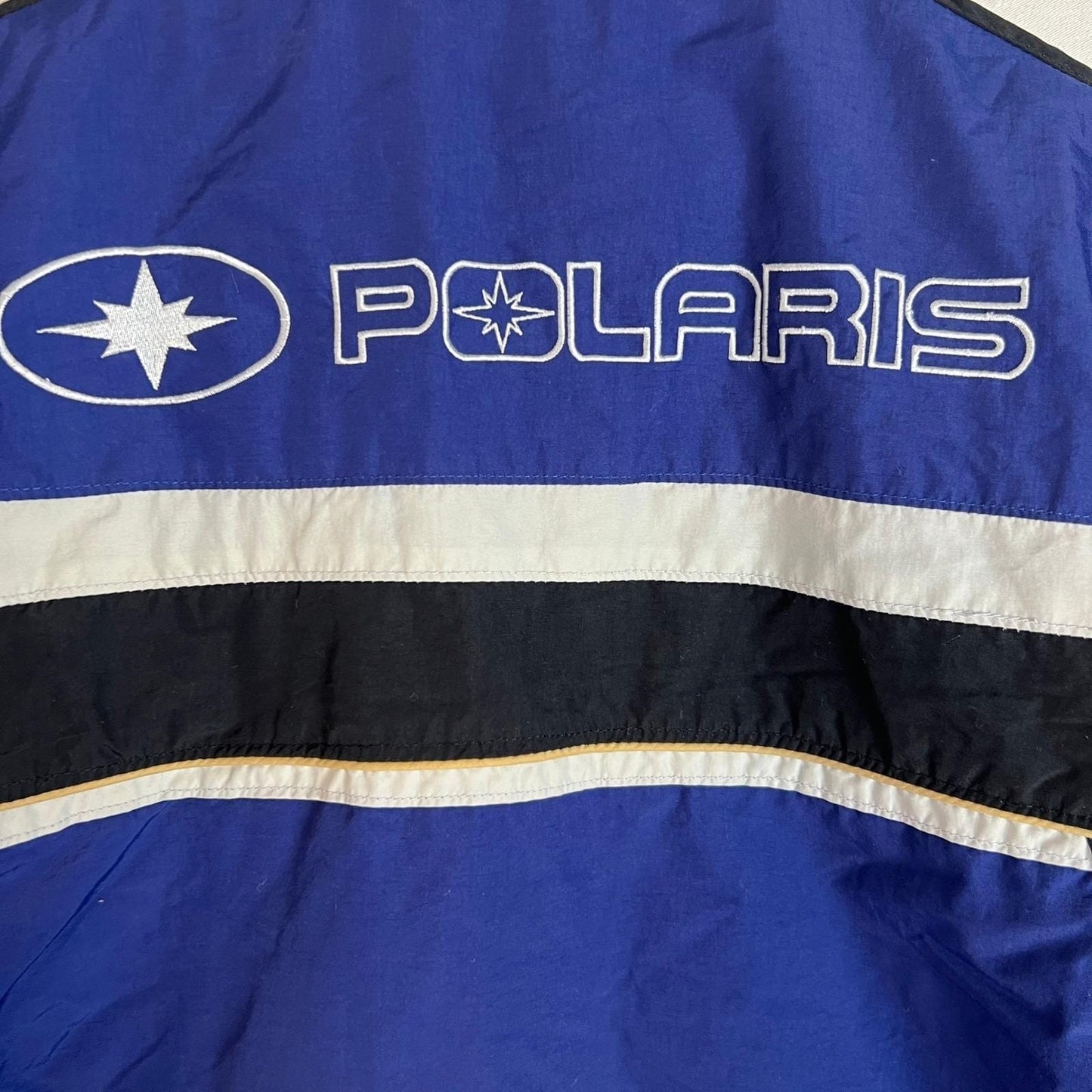 Vintage Polaris Snowmobile Jacket Men's Extra Large Blue Bomber Racing Team Coat