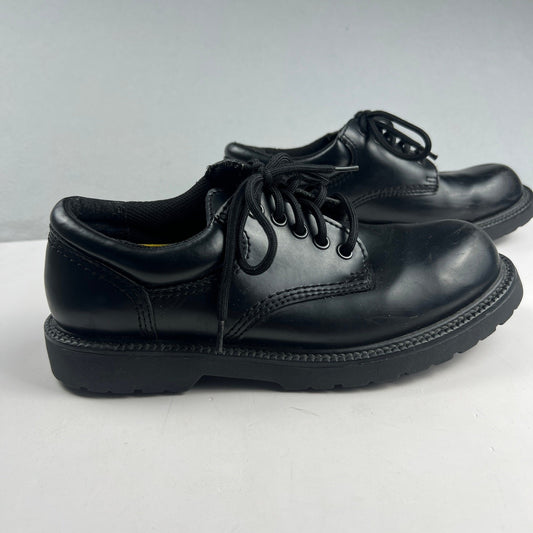 SafeTStep Slip Resistant Work Shoes Mens 7 Black Lace Up Oxford Dark Academia