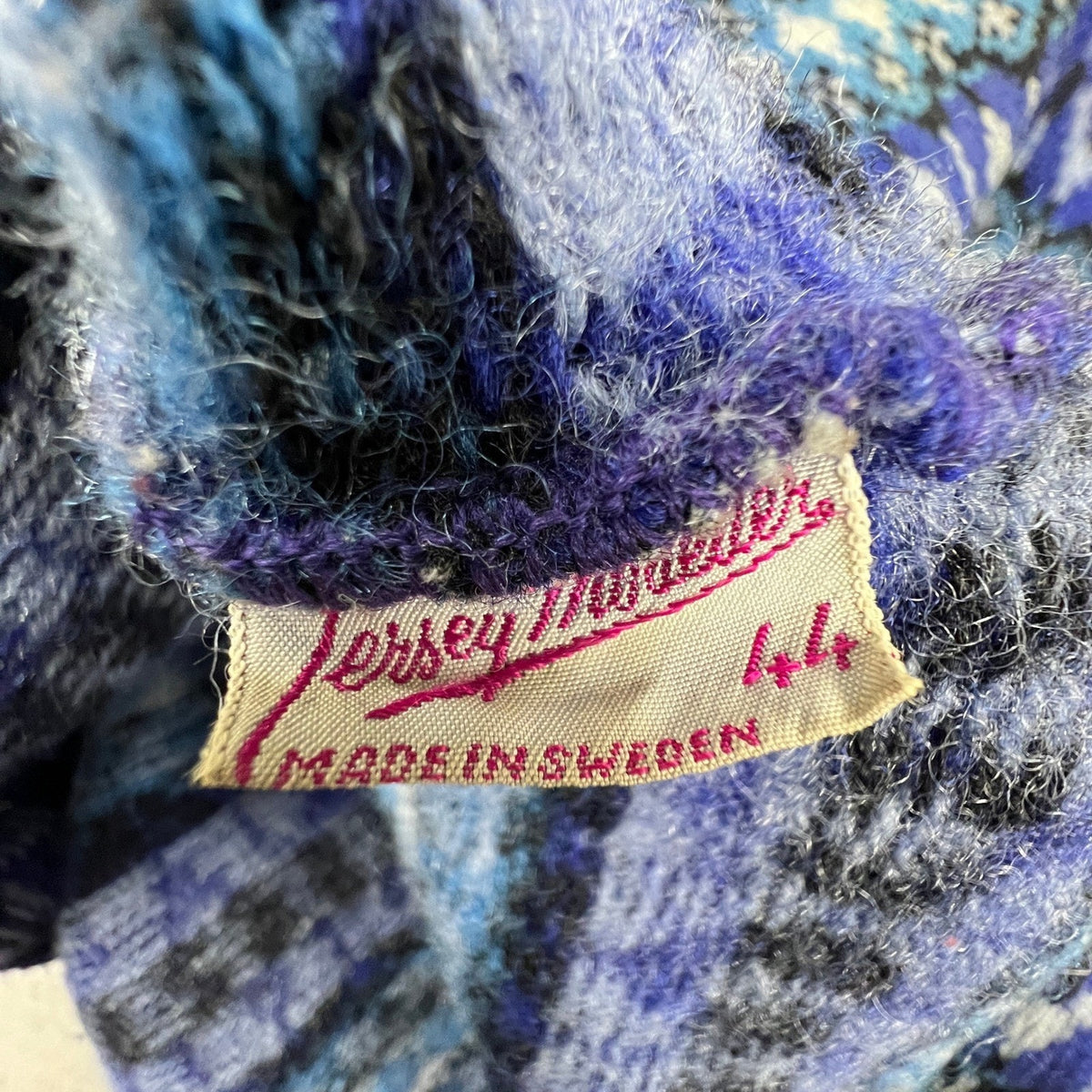 Vintage Iceland Jersey Modeller Cardigan Women 44 Fair Isle Knit Sweden Scando
