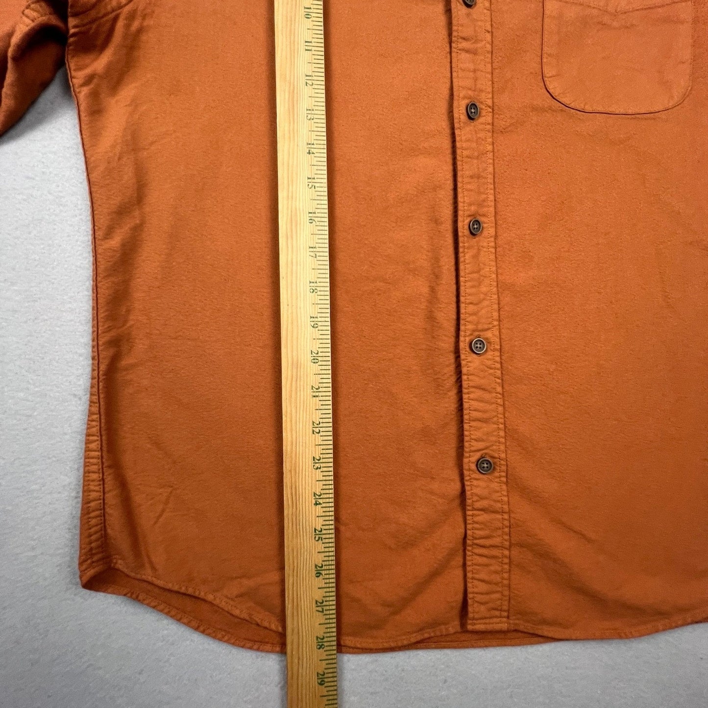 J.Crew Button Down Shirt Mens Large Orange Slim Untucked Garment Dye Casual