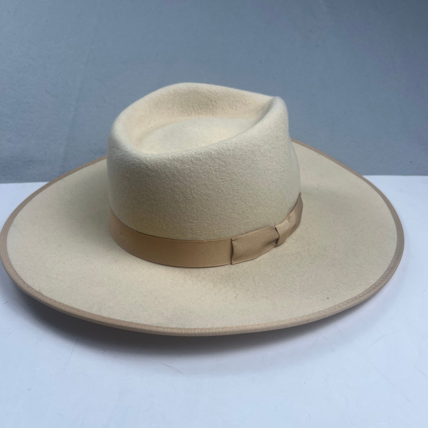 Lack of Color Wool Rancher Hat Womens M 57cm Ivory Ribbon Trim Boho Chic