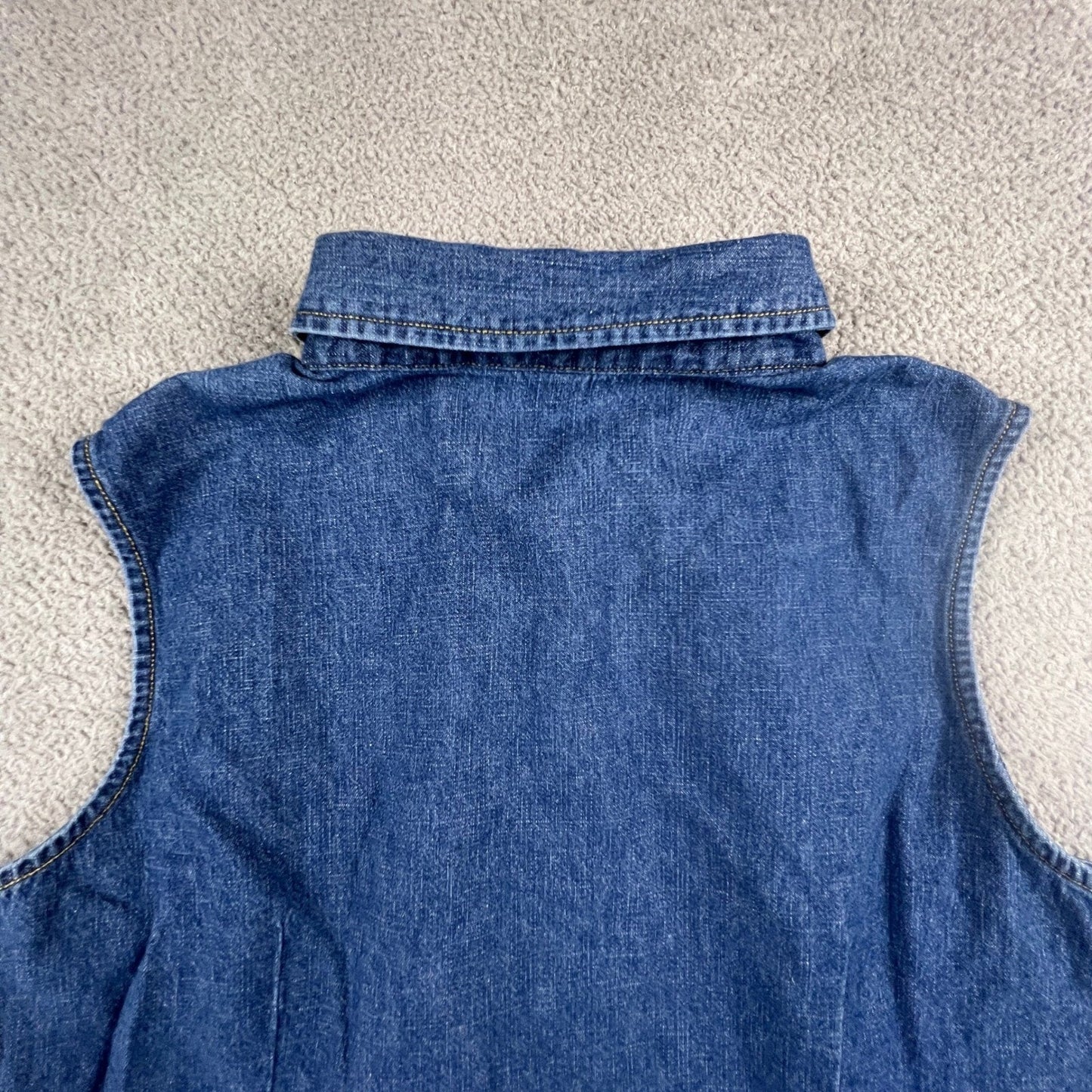 Vintage Denim Vest Top Women XL Blue Sleeveless Casual Classic Cherokee