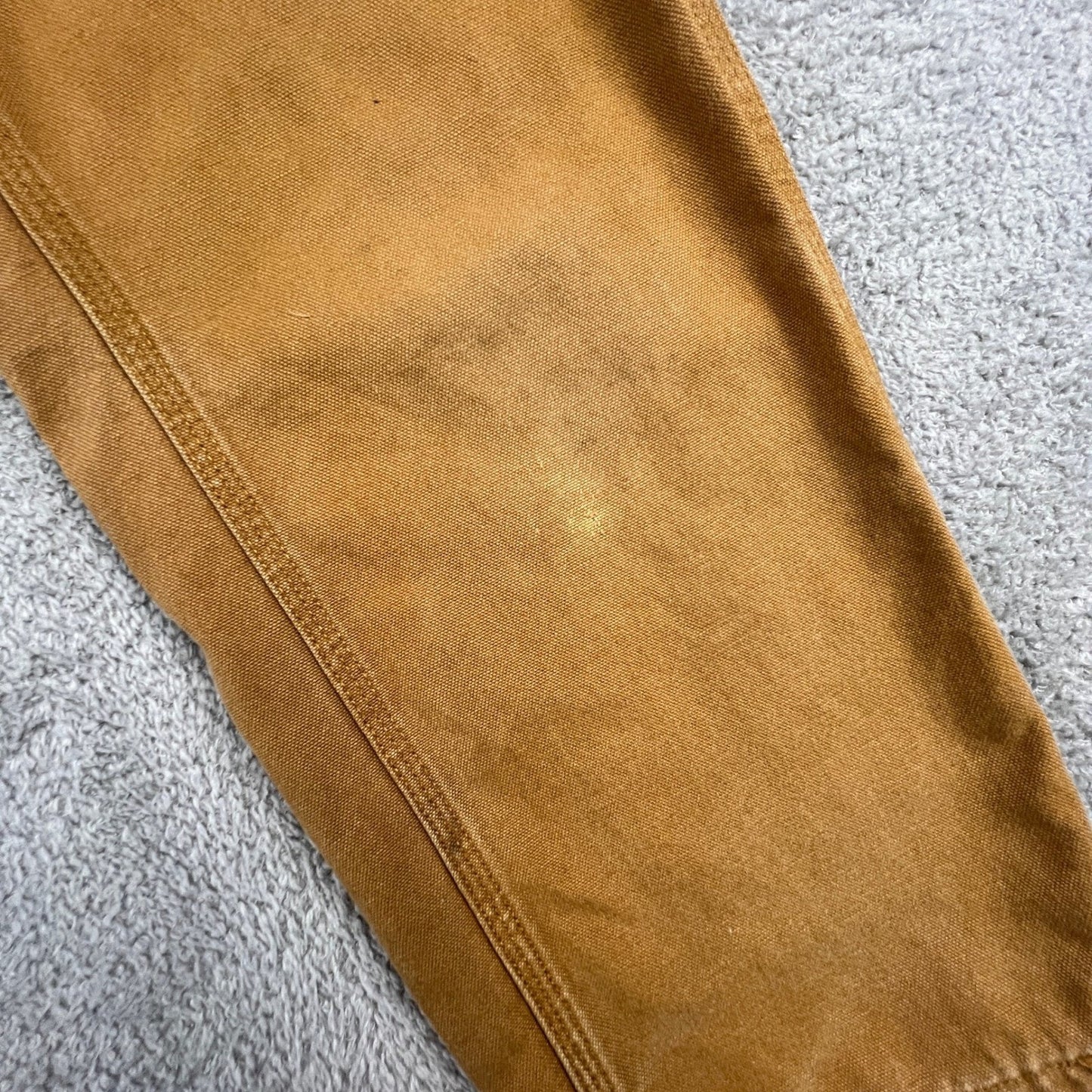 Carhartt Carpenter Pants Kids 8 Brown Flannel Lined Canvas Duck Workwear Utility
