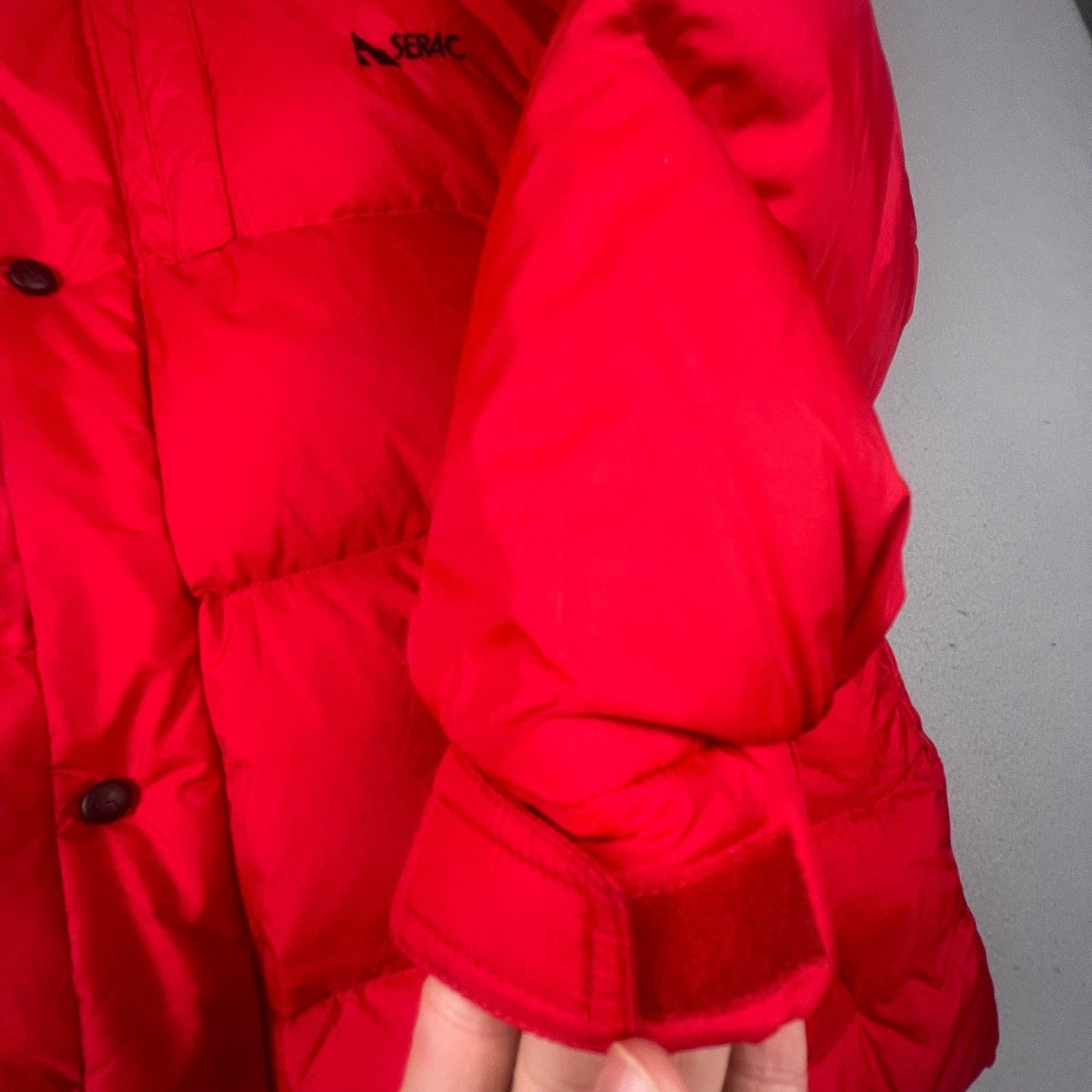 Serac Puffer Jacket Mens XL Red Down Insulated Heavy Winter Coat Gorpcore VTG