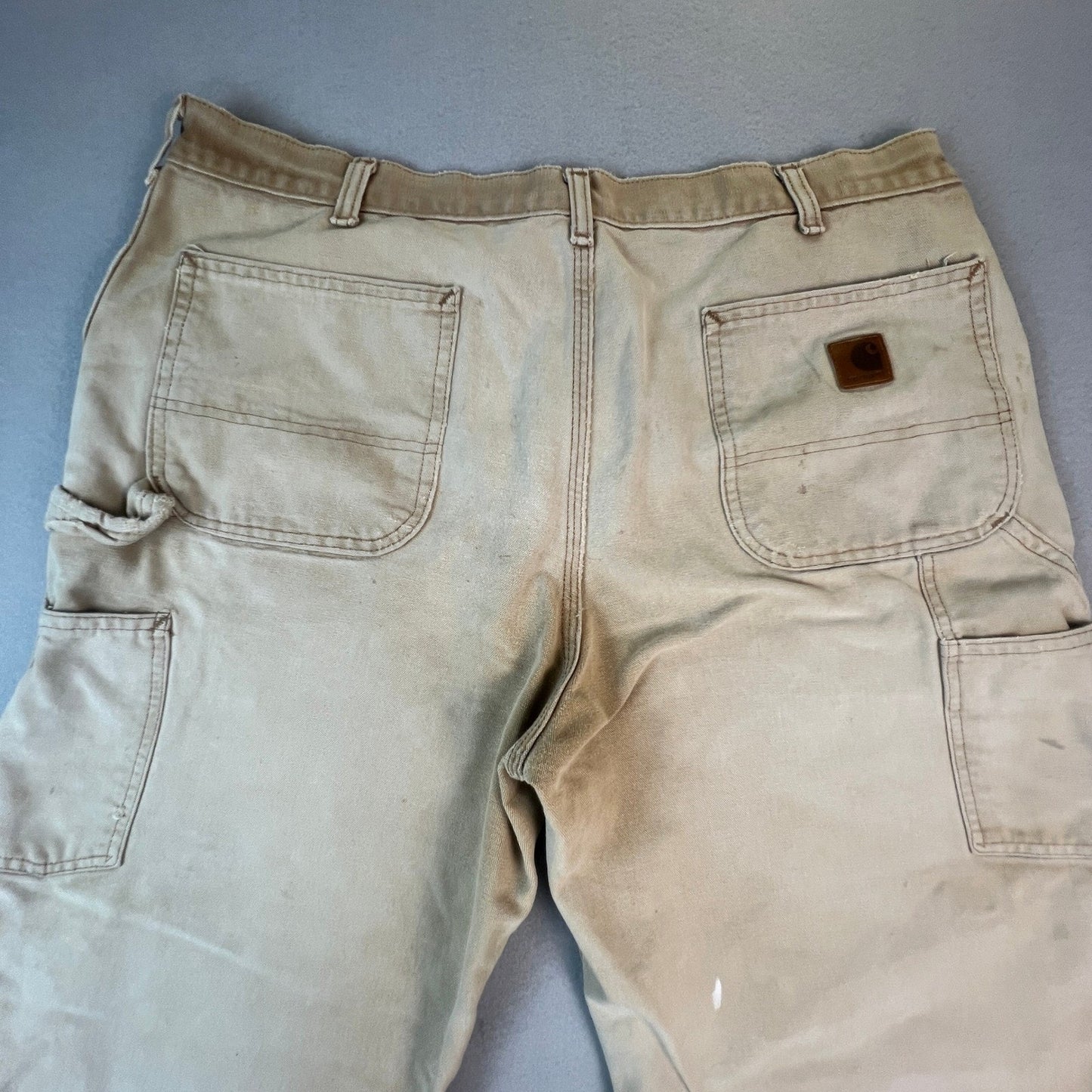 Carhartt B11 BRN Carpenter Pants Mens 38x32 Canvas Distressed Workwear Faded