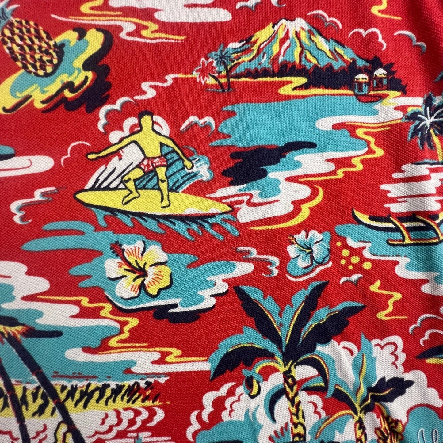 Polo Ralph Lauren Polo Shirt Mens XXL Red Aloha Tropical Hawaiian Classic Fit