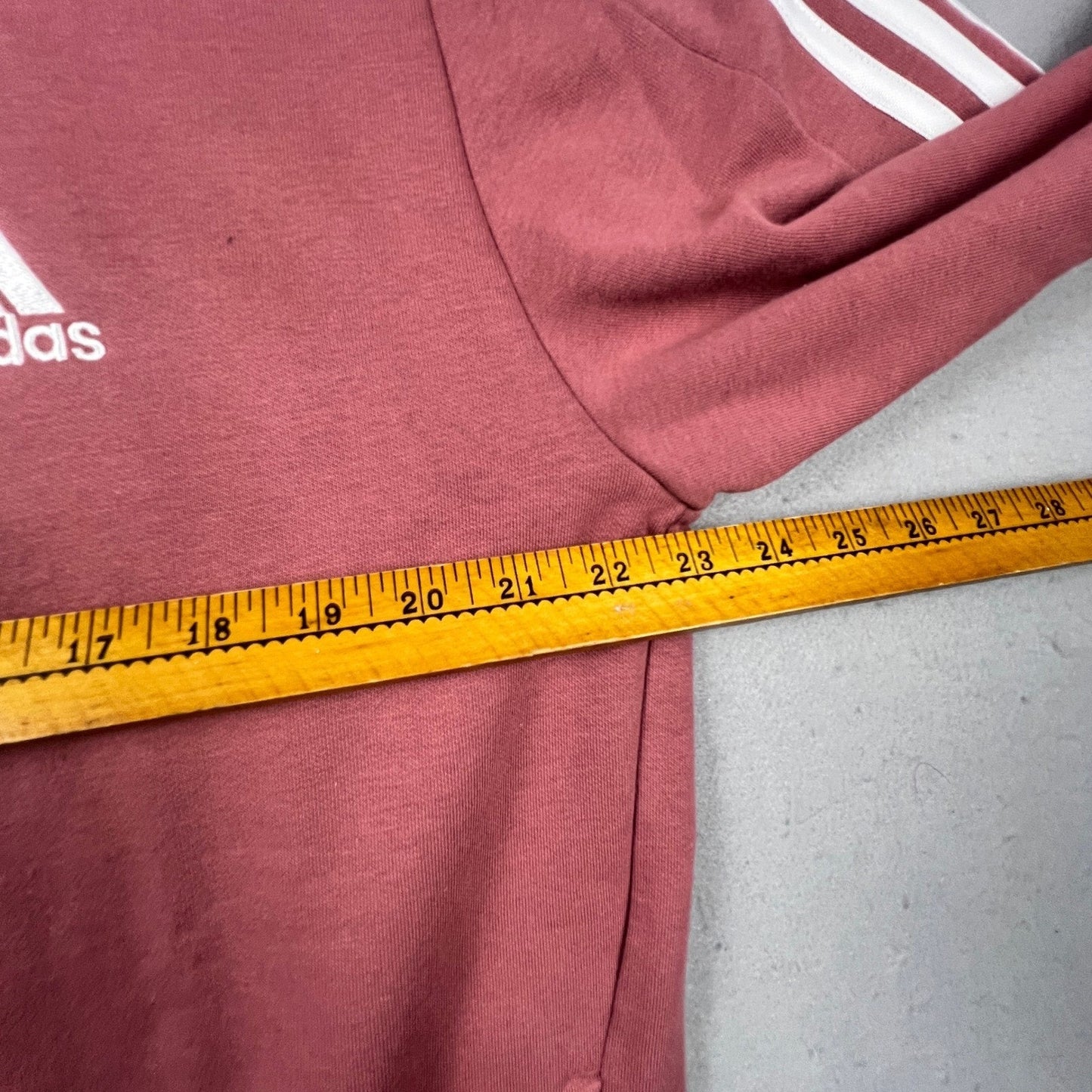 Adidas Full Zip Hoodie Mens Large Mauve Pink 3-Stripe Fleece Athletic IX0166