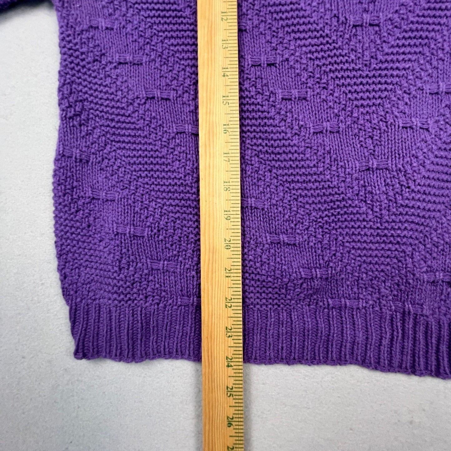 VTG L.S.A. Classics Knit Sweater Womens XL Purple Textured Cotton USA Made