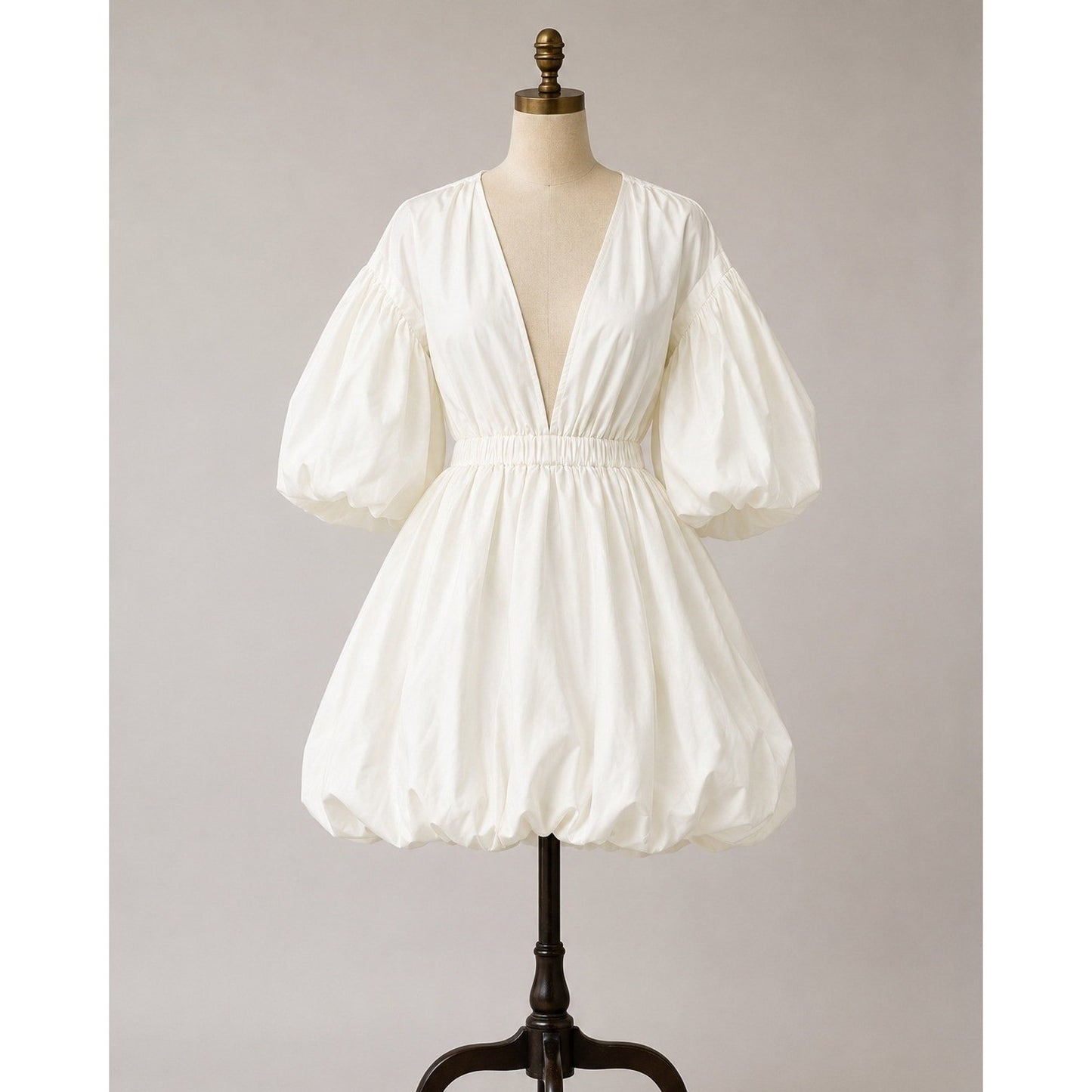 NWT Bubble Hem Dress Size 6 White Puff Sleeve Mini Party Wedding Bridal