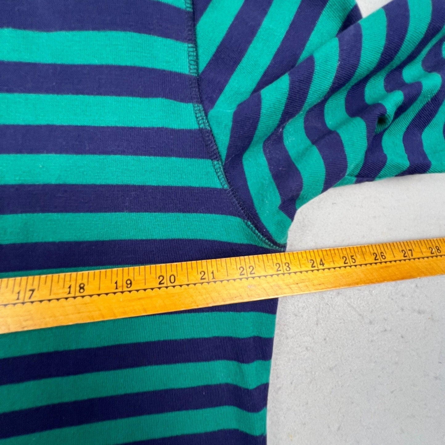 Sandra Ingrish Sport Cardigan Womens L Blue Green Striped Preppy Crest V-Neck
