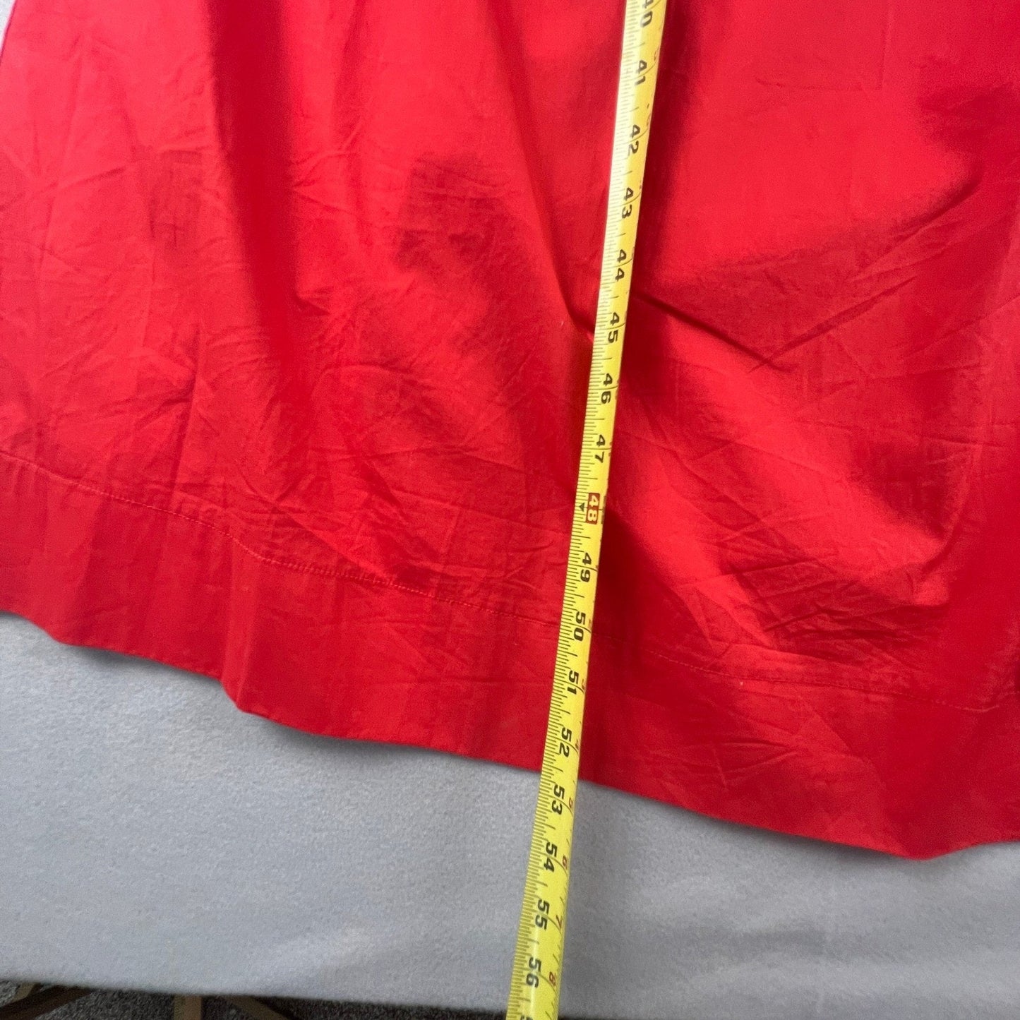 Red Cotton Blend Maxi Dress L Smocked Back A Line Summer Vacation Chic Classic