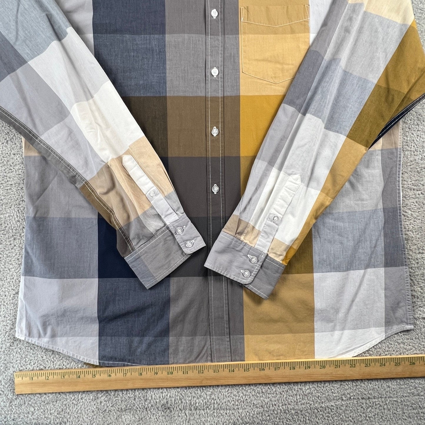 Ecko Unltd Button Down Shirt Mens XXL Multicolor Plaid Block Cotton Streetwear