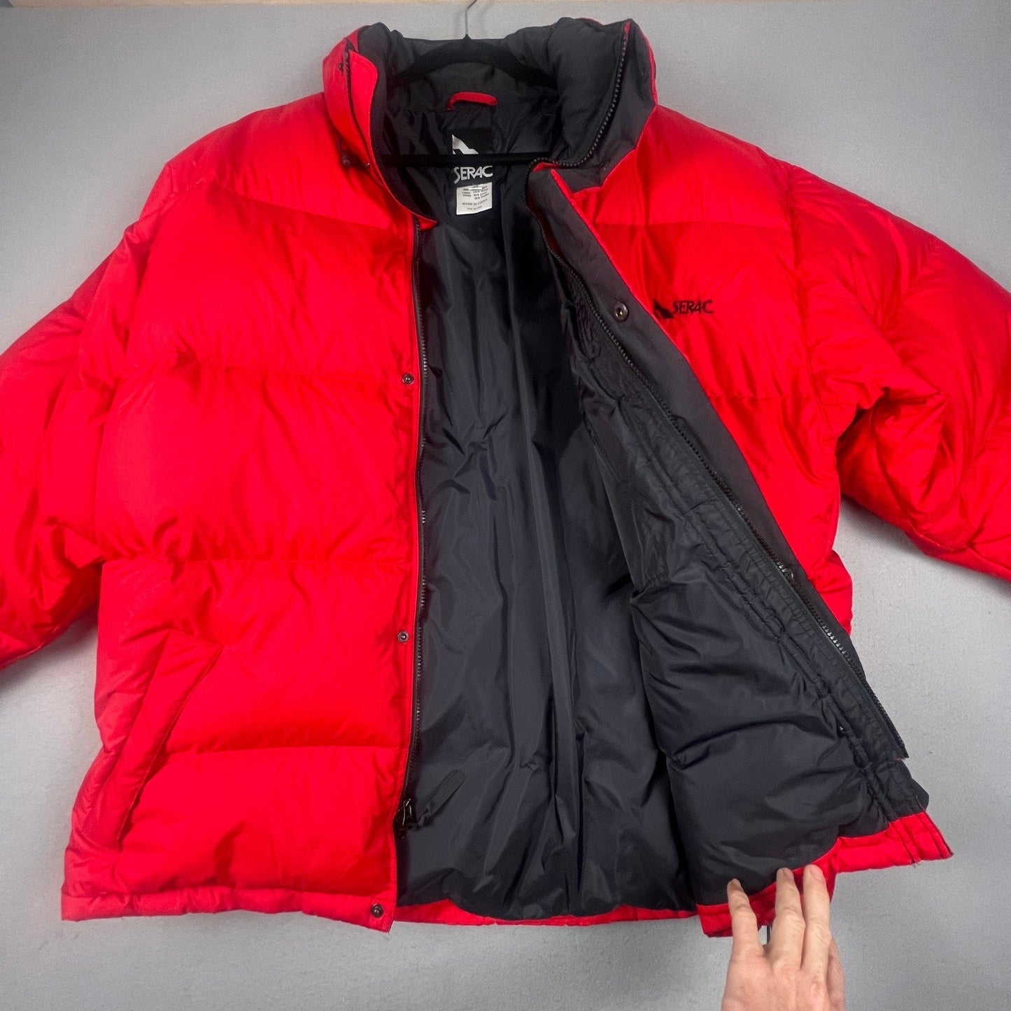 Serac Puffer Jacket Mens XL Red Down Insulated Heavy Winter Coat Gorpcore VTG