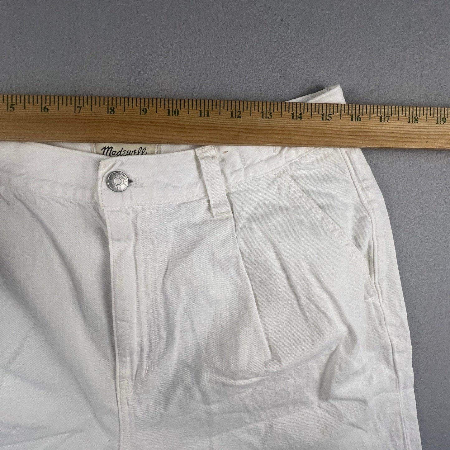Madewell Harlow Wide-Leg Jean Womens 30 White Pleated High Rise Minimalist Boho