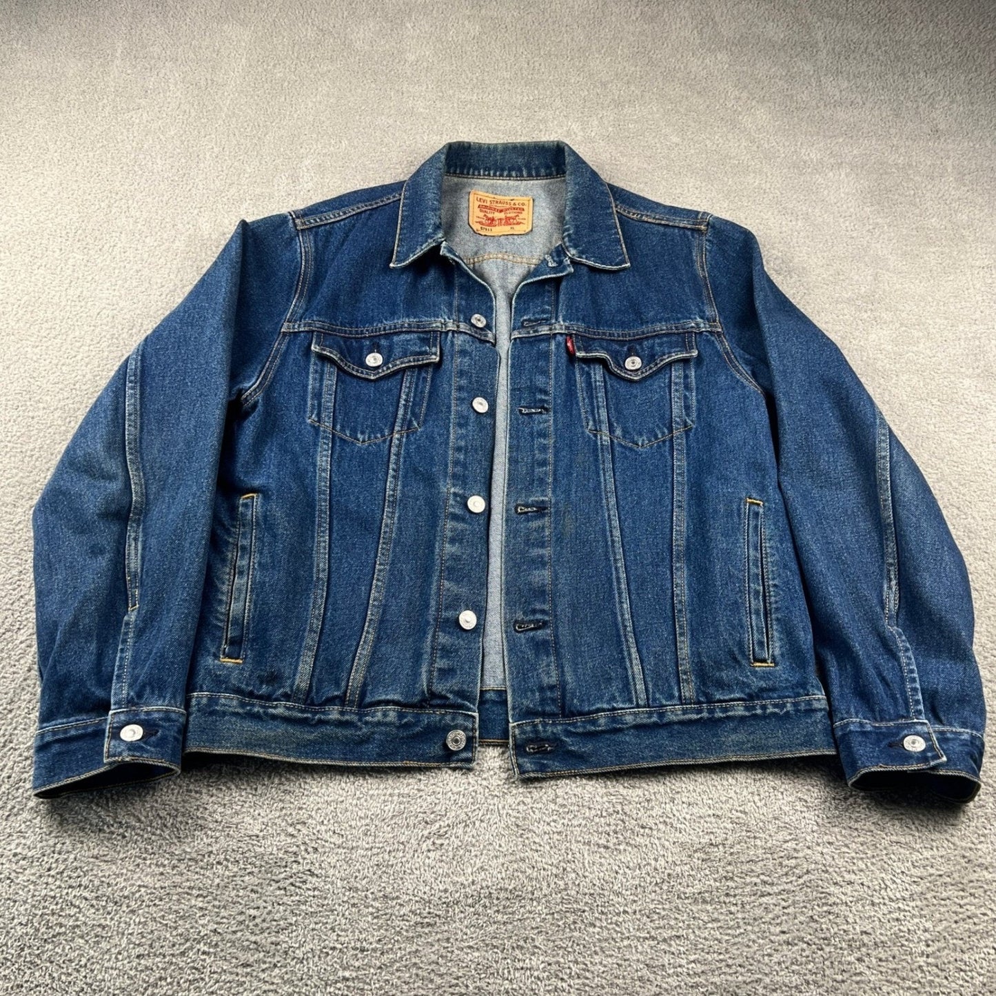 VTG Y2K Levi's 57511 Denim Trucker Jacket Cotton Men's XL Blue Workwear