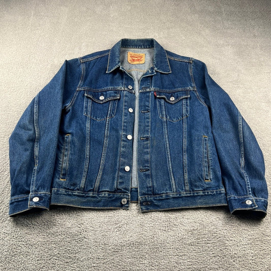 VTG Y2K Levi's 57511 Denim Trucker Jacket Cotton Men's XL Blue Workwear