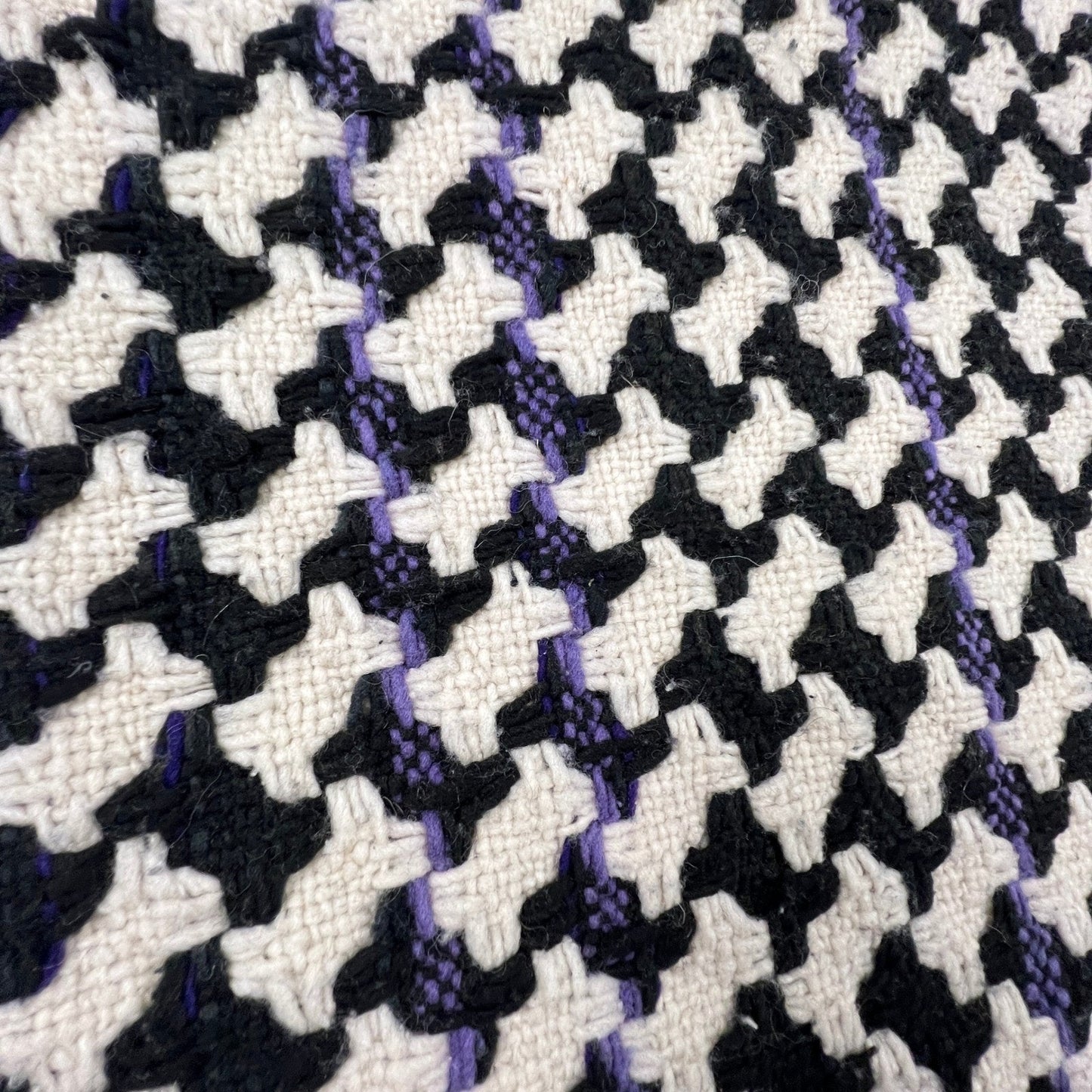 Vintage Houndstooth Hand Knit Sweater Mens XL Black White Pullover Chunky Warm
