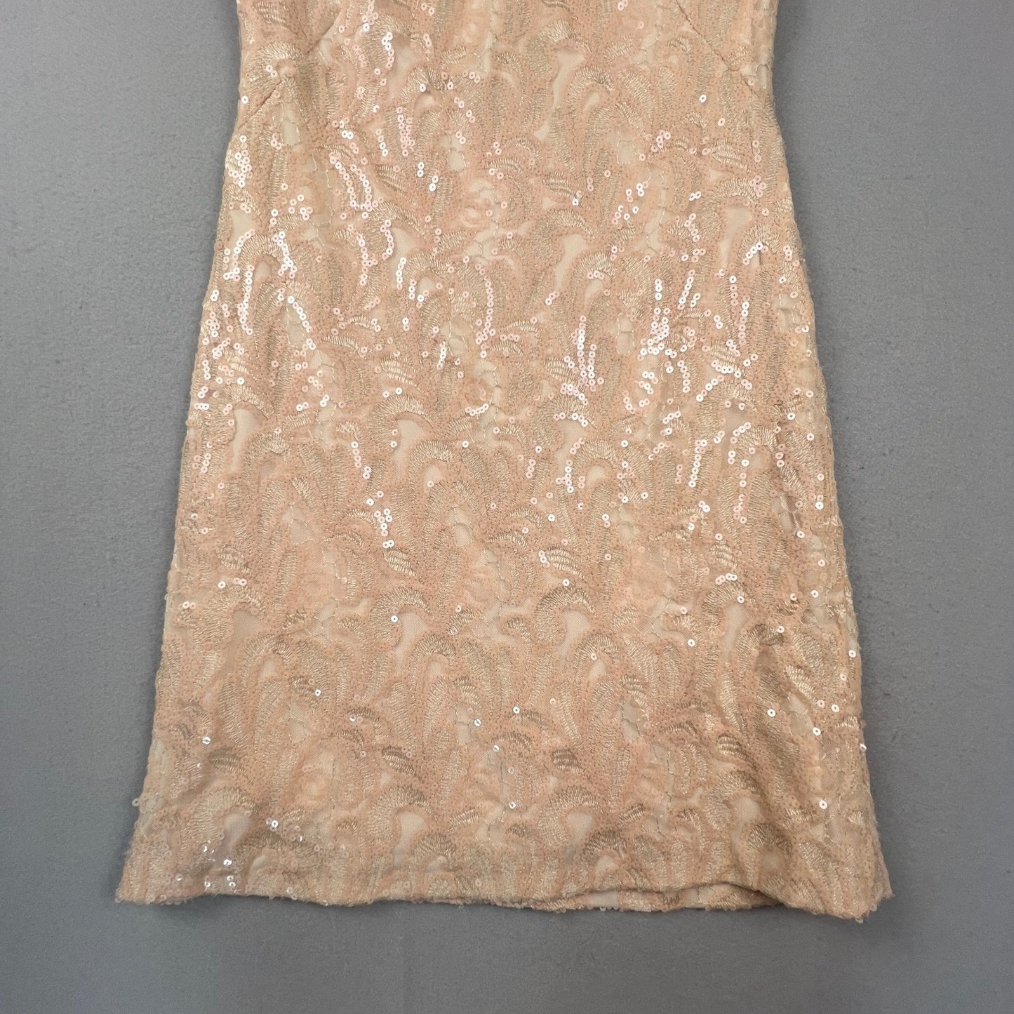 Lauren Ralph Lauren Sheath Dress Womens 8 Sequin Lace Cocktail Party Formal