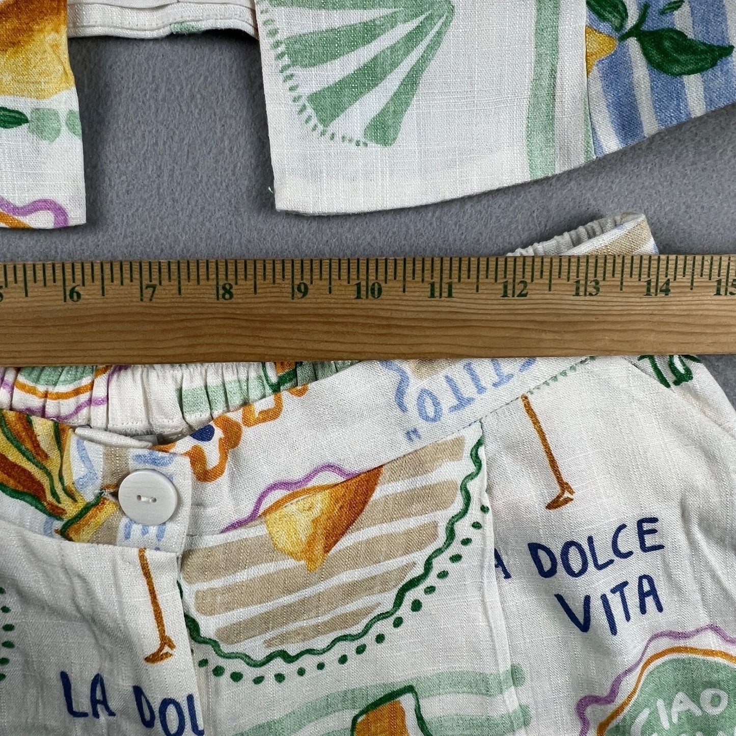 Paper Heart Anthropologie Set Women Large Linen Blend Retro Summer Italy