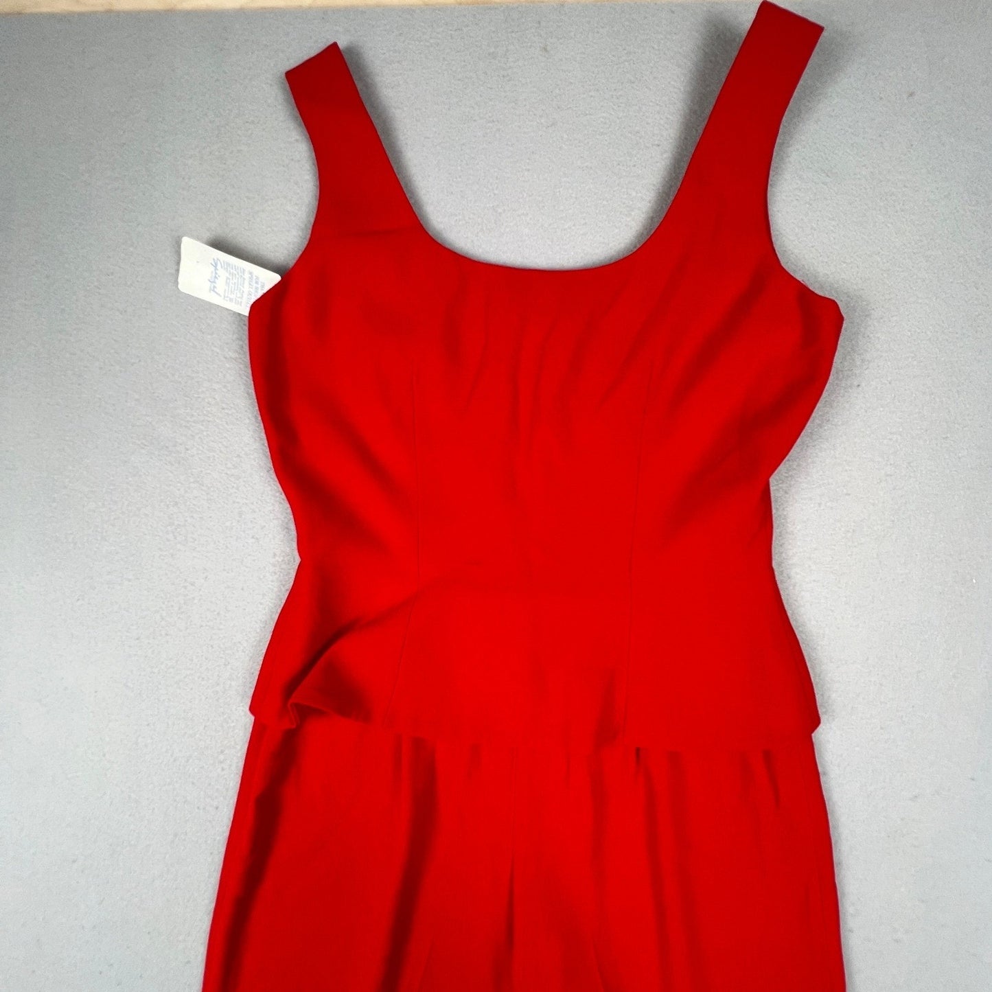 NWT VTG 90s Kenar Jumpsuit Set Women 4 Red 2 Piece Vest Pants Rhinestone
