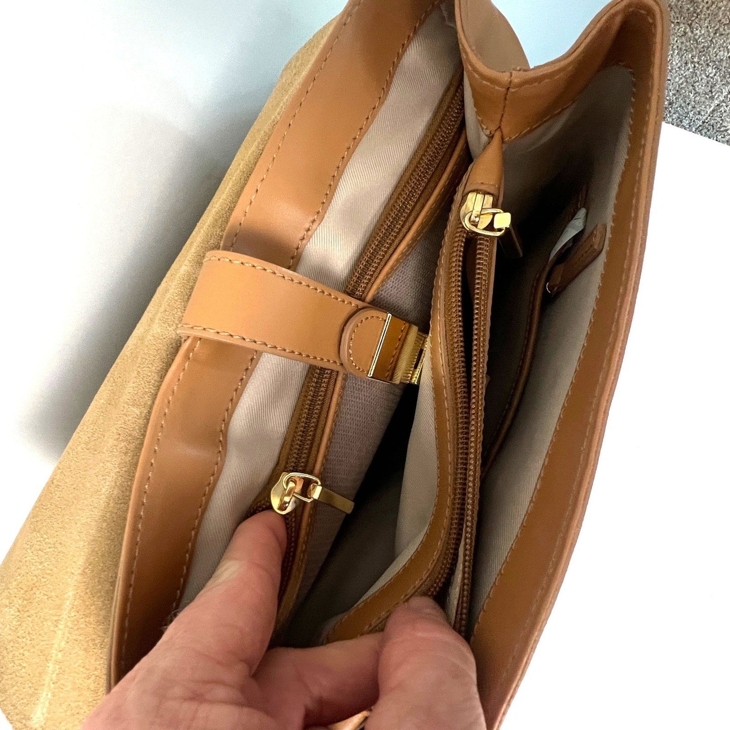 Paola Nutti Purse Bag Womens Large Tan Leather Made in Italy Elegant Boho