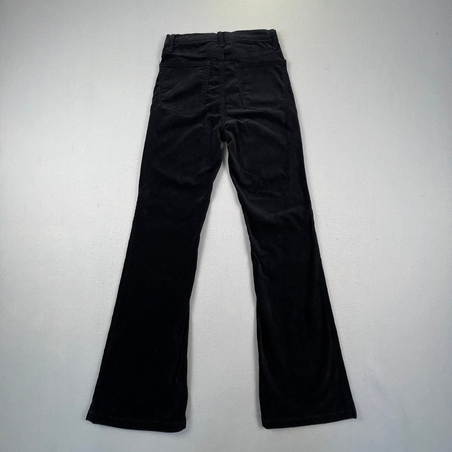 Gap Corduroy 70s Flare Pants Womens 25/0R Black High Rise Retro Boho Stretch