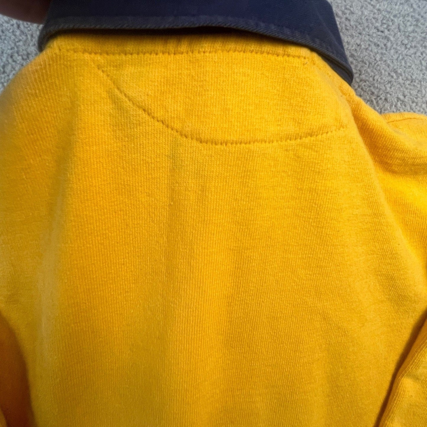 VTG Barbarian Rugby Wear Mars Hill College Shirt Mens XL Yellow Long Sleeve Polo