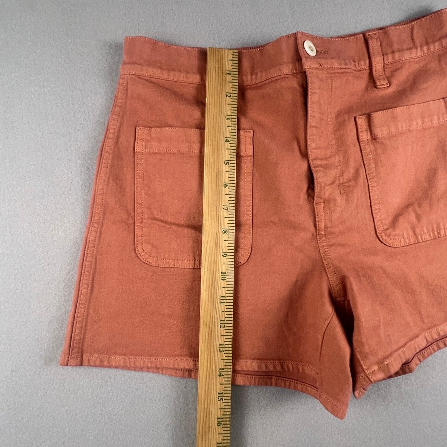 Madewell Patch Pocket Shorts Womens 30 Orange High Rise Utility Summer Casual
