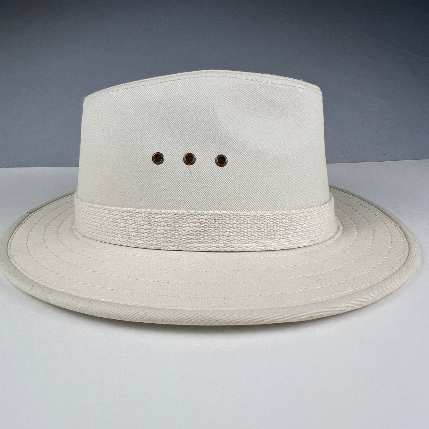 Panama Jack Safari Hat Mens Large Cream Cotton Canvas Outdoor Hiking Outback Sun