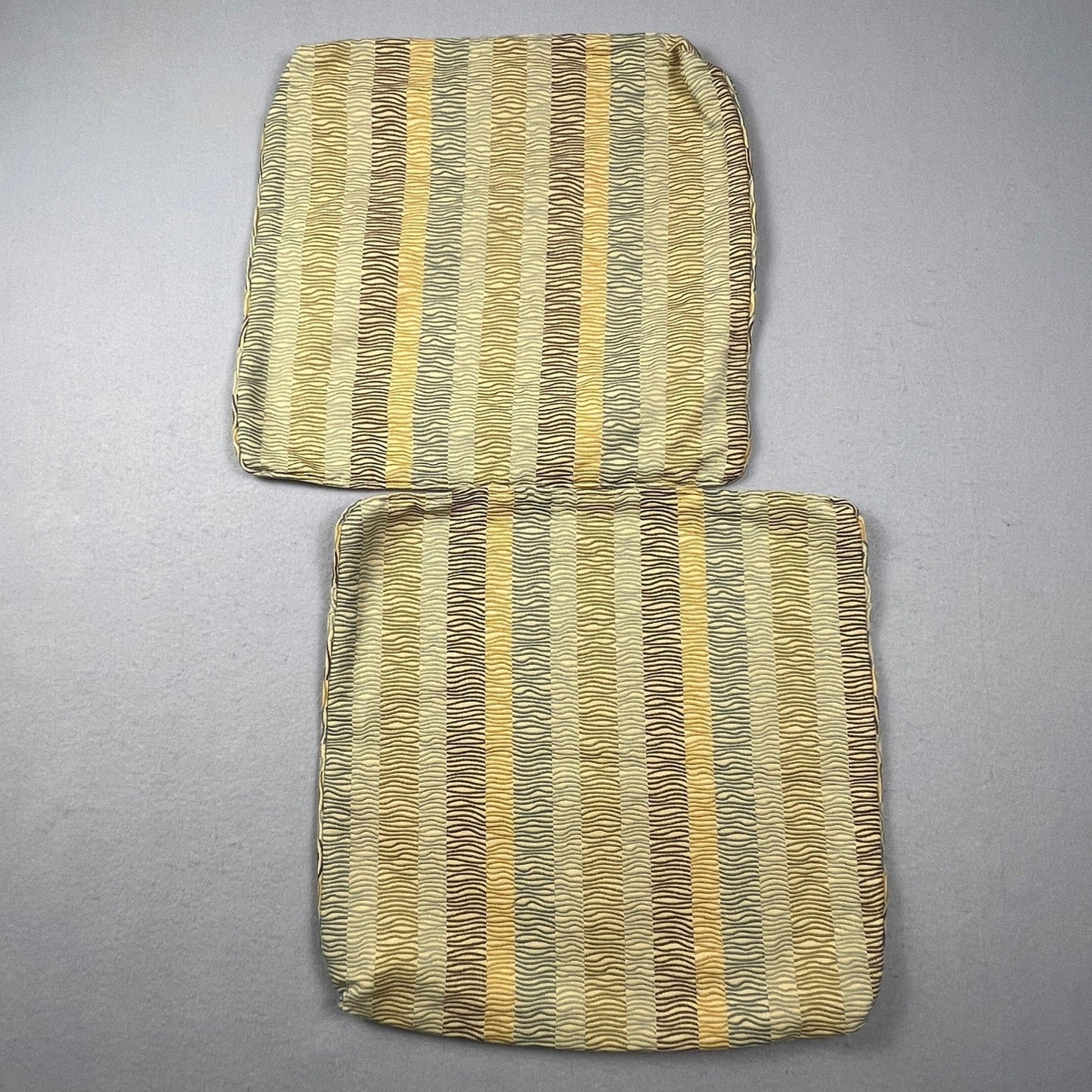 VTG Handmade Throw Pillow Covers Set of 2 18x18 Gold Tan Striped Grandmacore