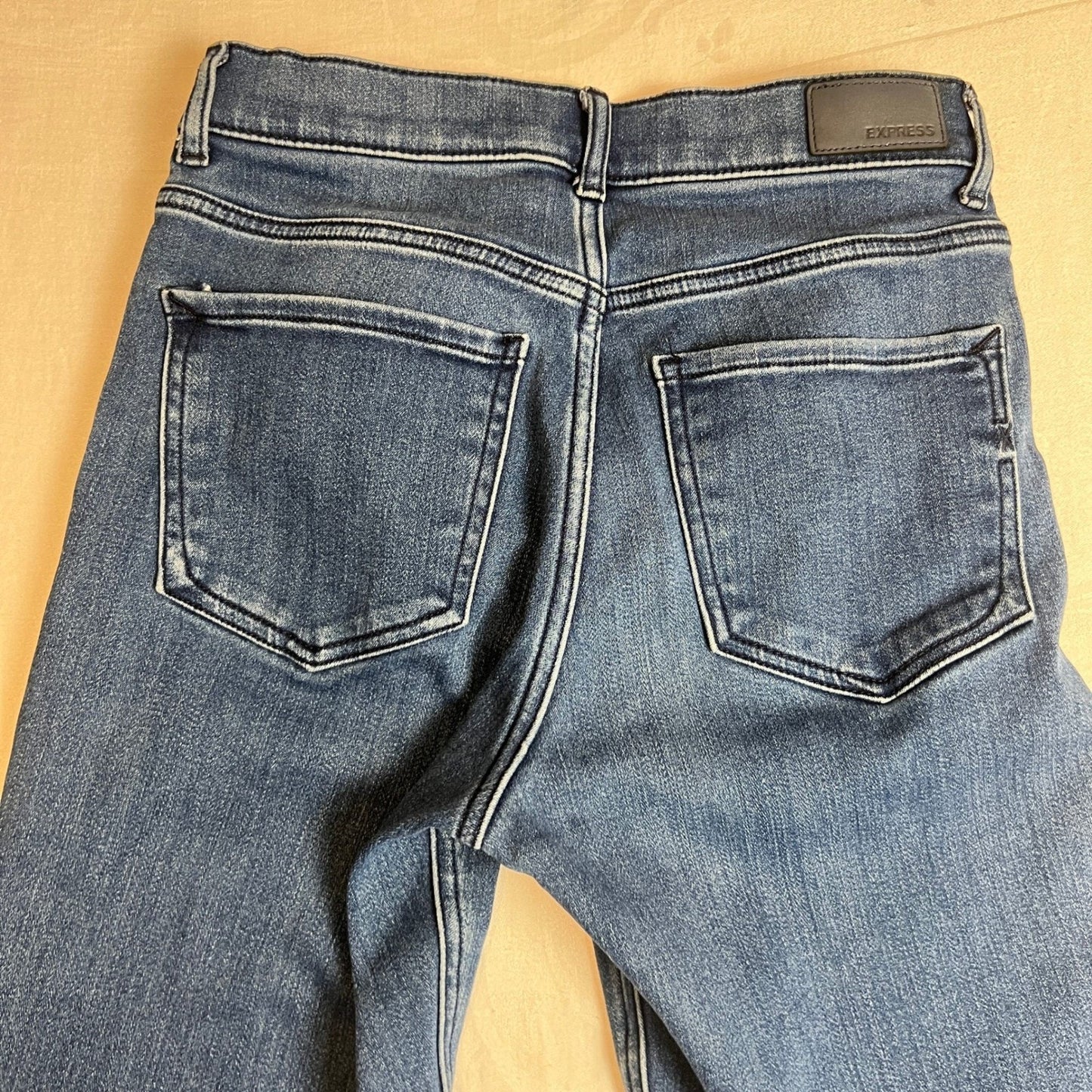 Express High Rise Jeans Womens 2R Ankle Legging Button Fly Medium Wash Stretch