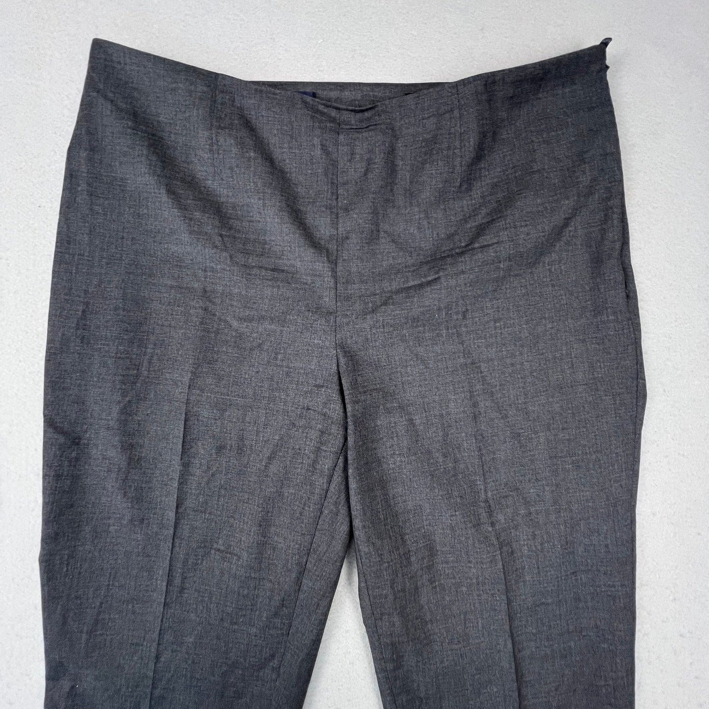 Brooks Brothers Dress Pants Womens 10 Grey Tollegno 1900 Wool Side Zip Split Hem
