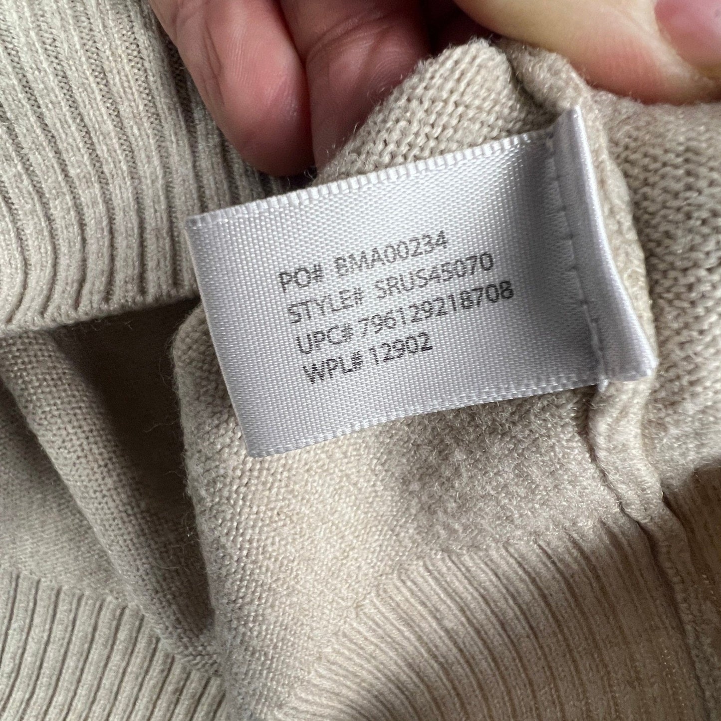 U.S. Polo Assn. V-Neck Sweater Mens Medium Tan Knit Preppy Classic