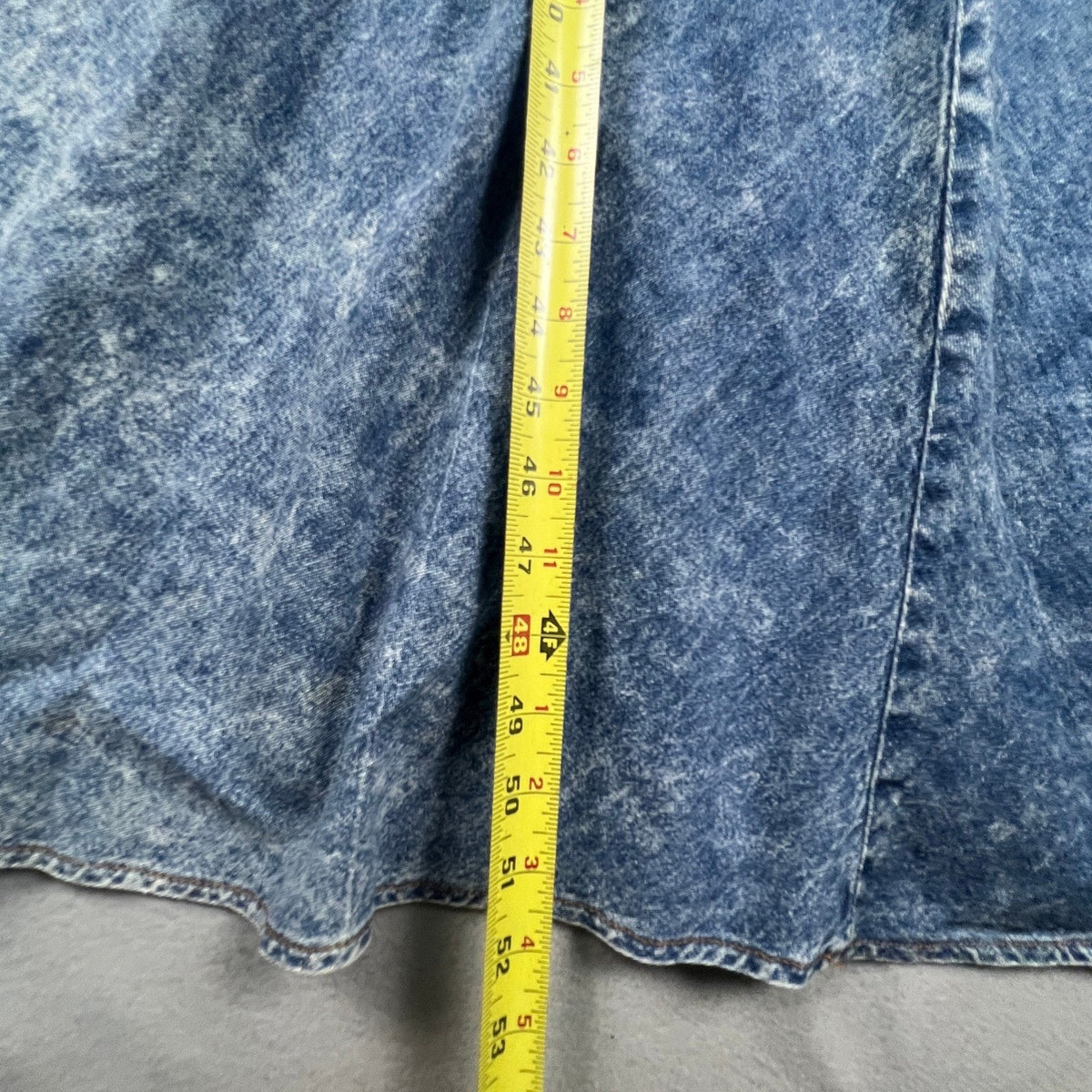 Ransom Denim Dress Women M Blue Acid Wash Button Front Midi 90s Vintage USA