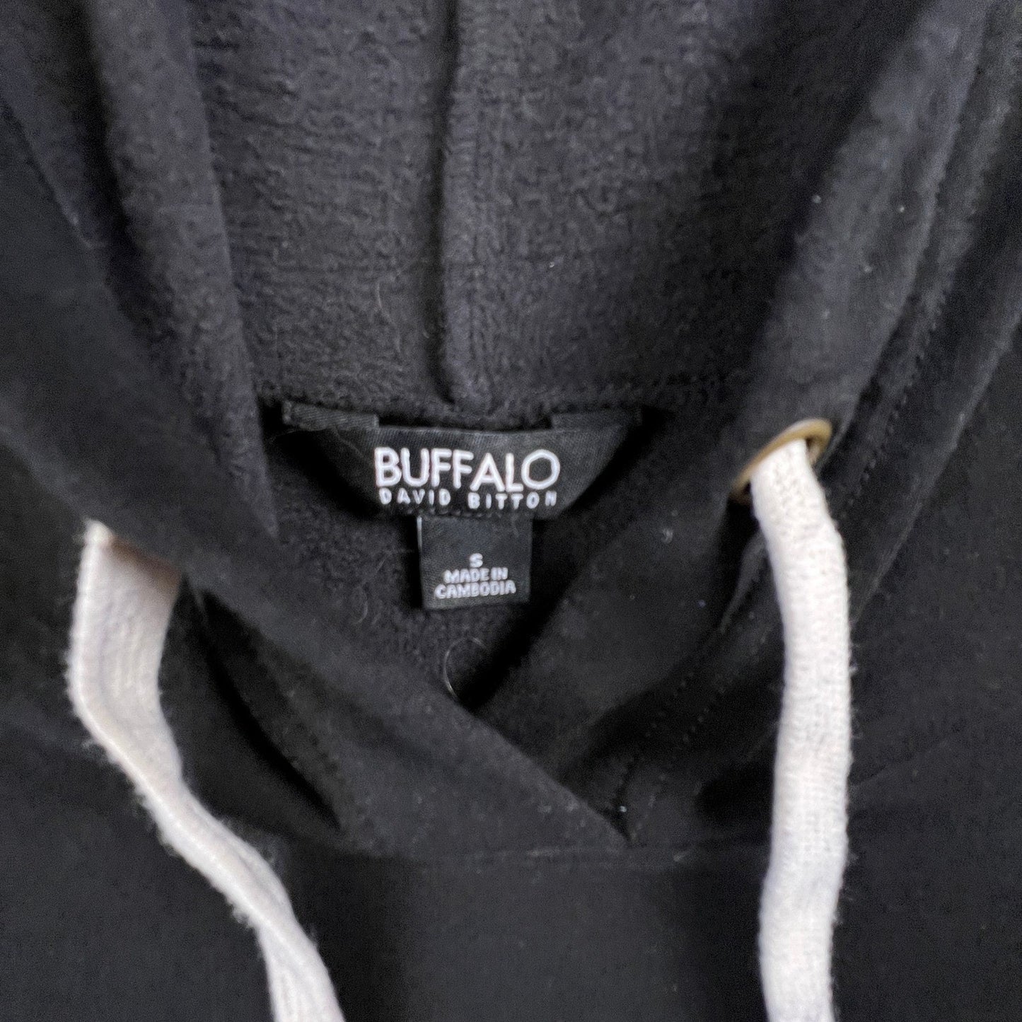 Buffalo David Bitton Hoodie Womens Small Black Pullover Relaxed Sweatshirt