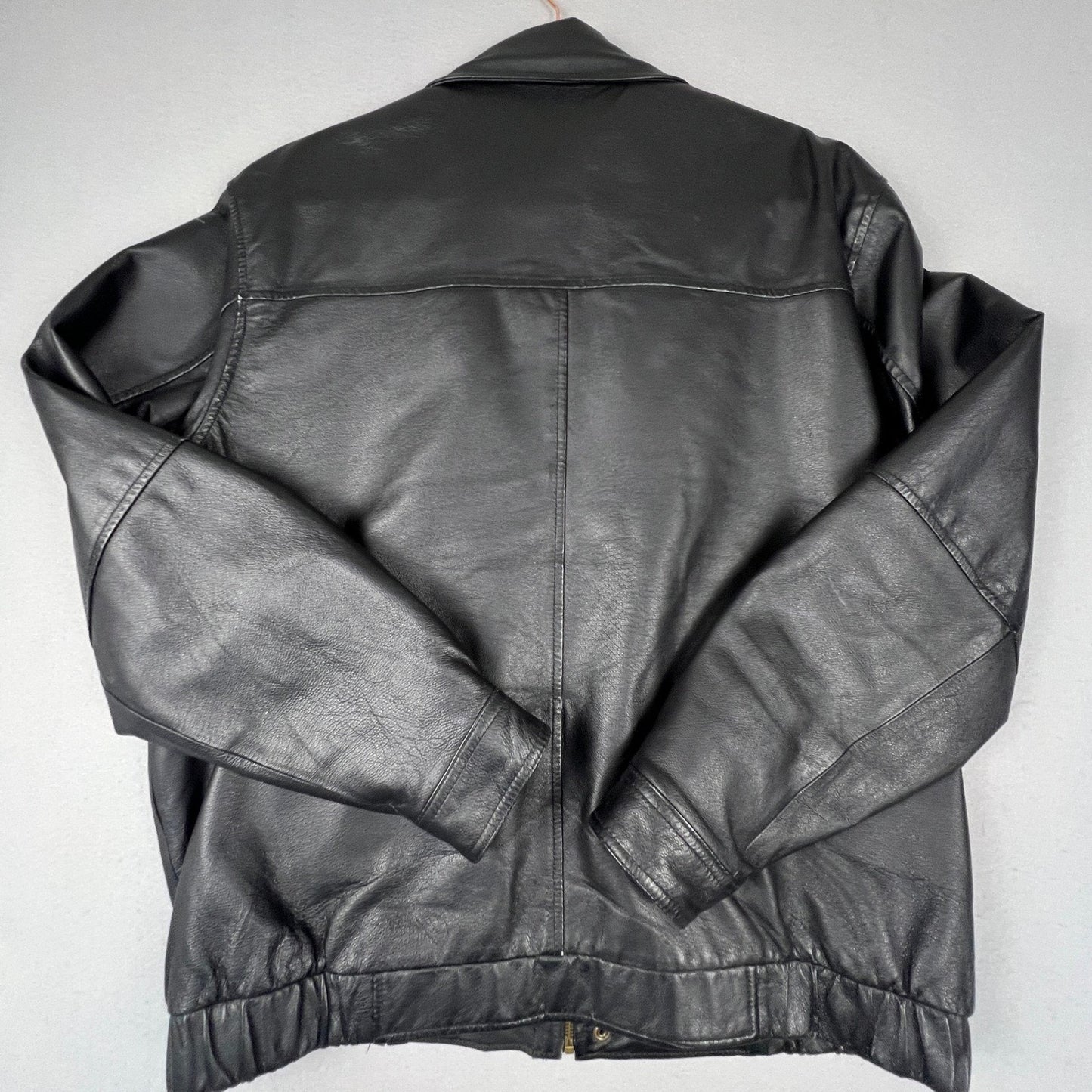 VTG Covington Leather Bomber Jacket Mens L Full Zip Classic Outerwear Gorpcore