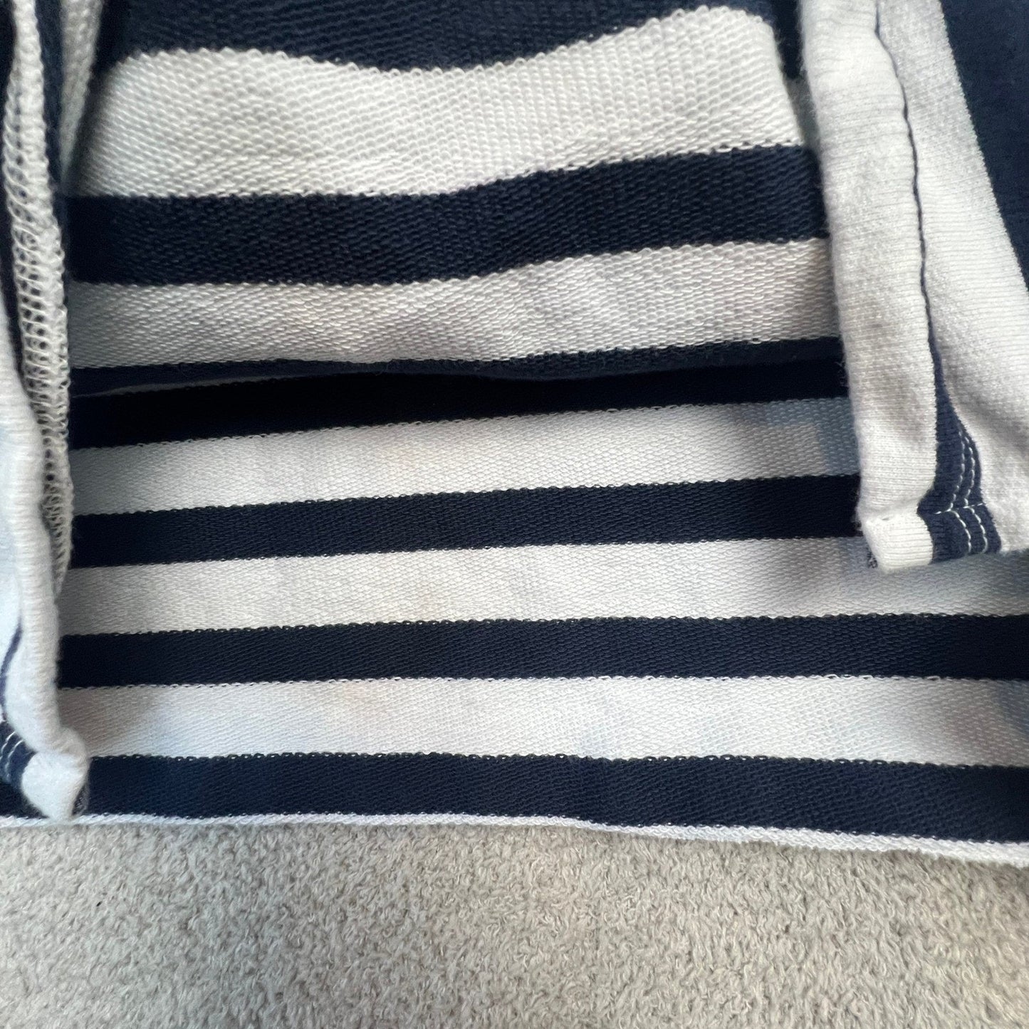 L.L. Bean Nautical Stripe Quarter Zip Pullover Sweatshirt XS