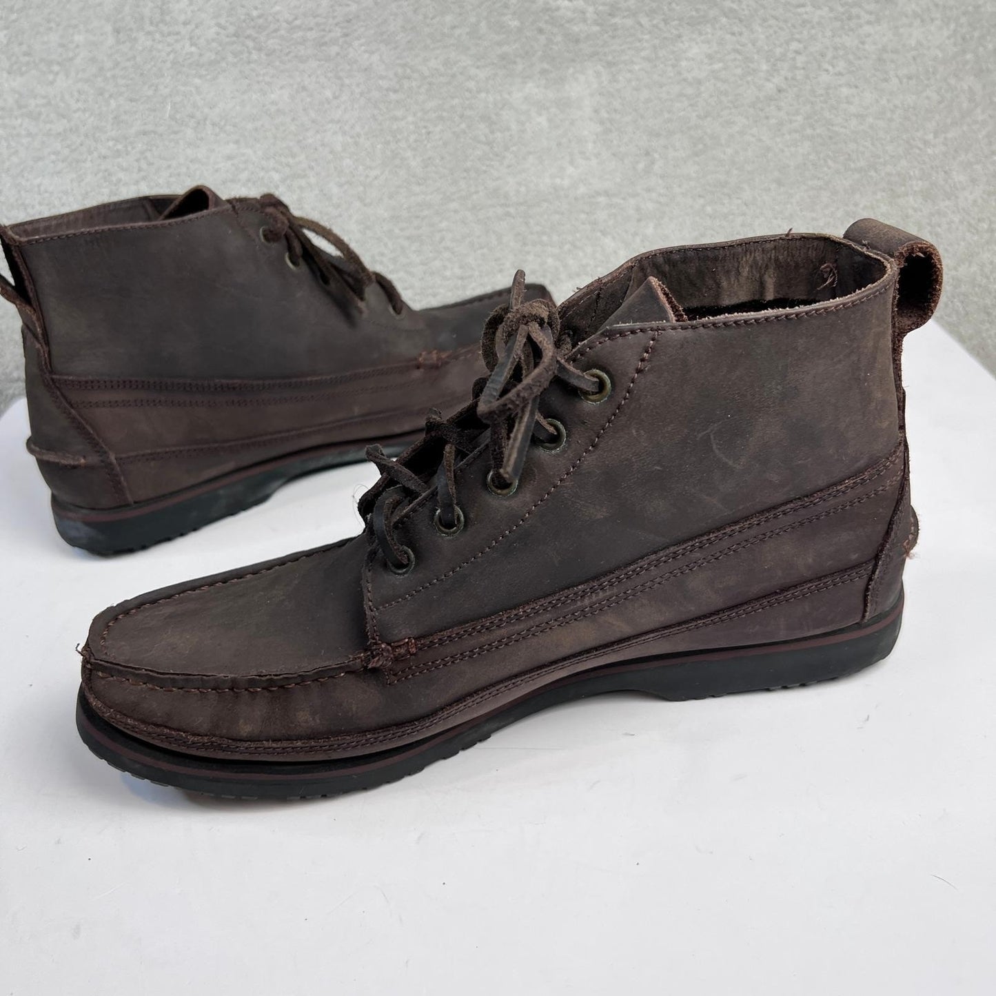 St. John's Bay Men's Ankle Boots Size 11 Brown Leather Lace Up Vintage