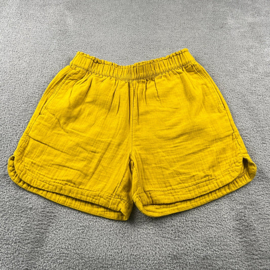 11100% Cotton Gauze Comfort Waistband Shorts Womens Small Old Navy Mustard Yellow
