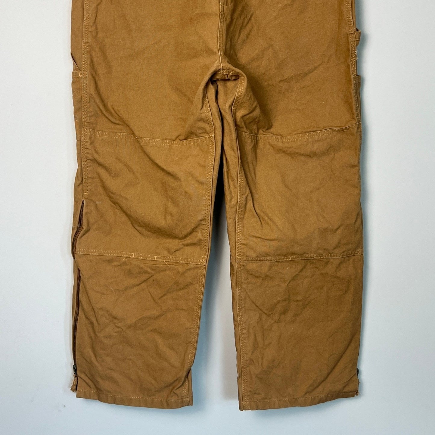 Berne Bib Overalls Mens 38x30 Cotton Duck Canvas Workwear Dble Knee Rugged Brown