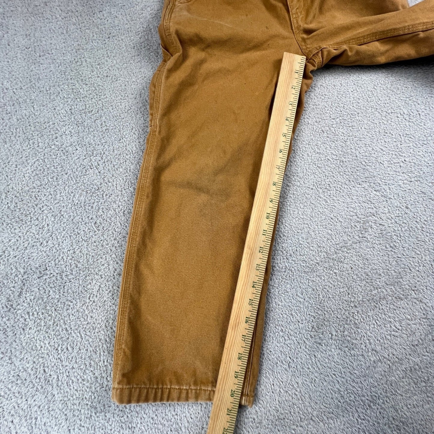 Carhartt Carpenter Pants Kids 8 Brown Flannel Lined Canvas Duck Workwear Utility