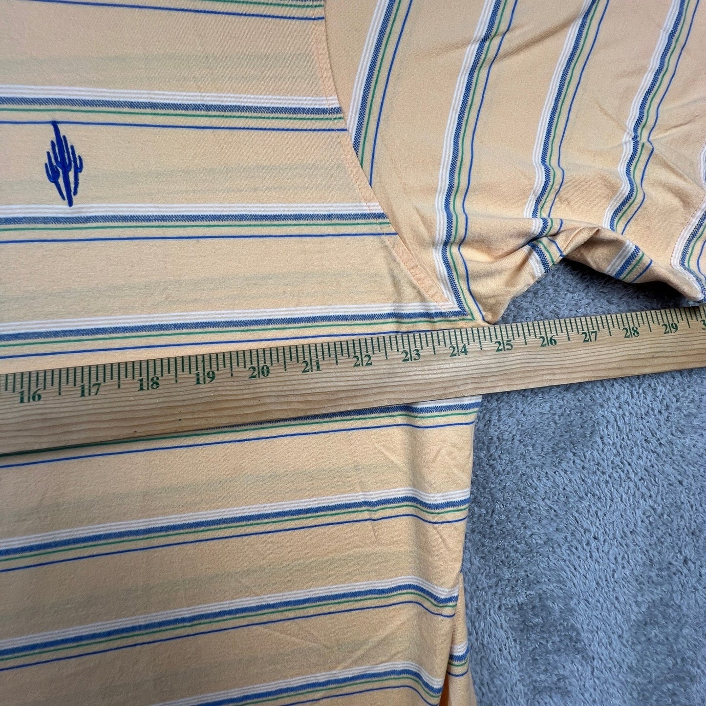 Martin Timeless As The Game Polo Shirt Mens XL Pima Cotton Striped Orange Cactus