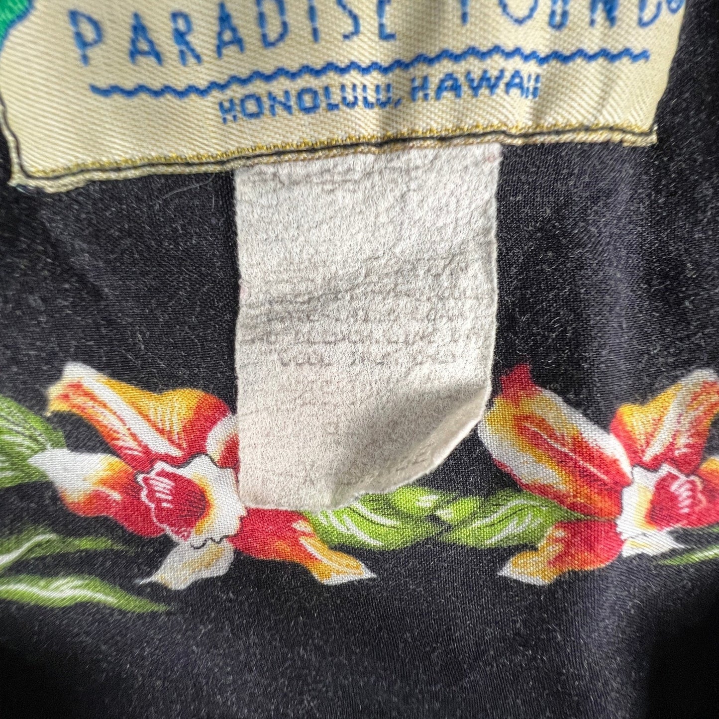 Paradise Found Button Up Shirt XL Black Tiki Cocktail Tropical Hawaiian Aloha