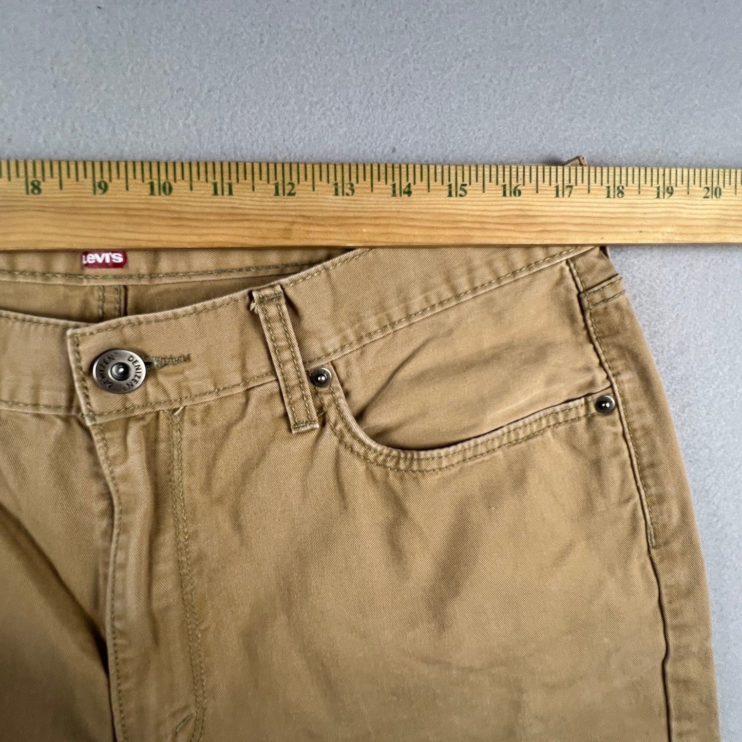 Denizen Levi's 288 Taper Fit Pants Mens 34x29 Tan Khaki Chino Casual Workwear
