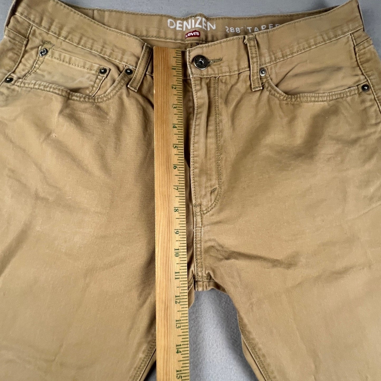 Denizen Levi's 288 Taper Fit Pants Mens 34x29 Tan Khaki Chino Casual Workwear