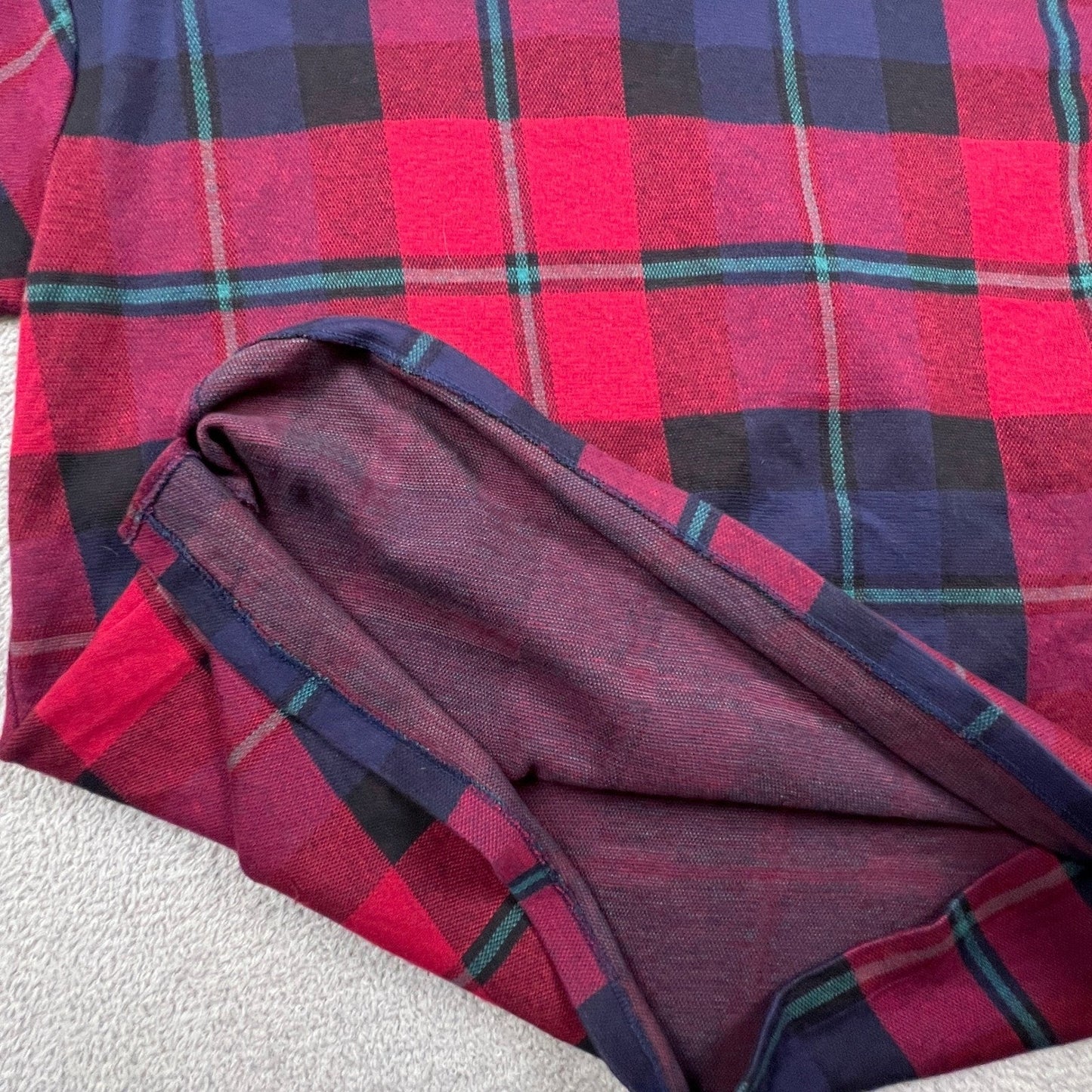 VTG Plaid Polo Shirt Mens XL Sporty Cotton Golf USA New River Co Preppy College