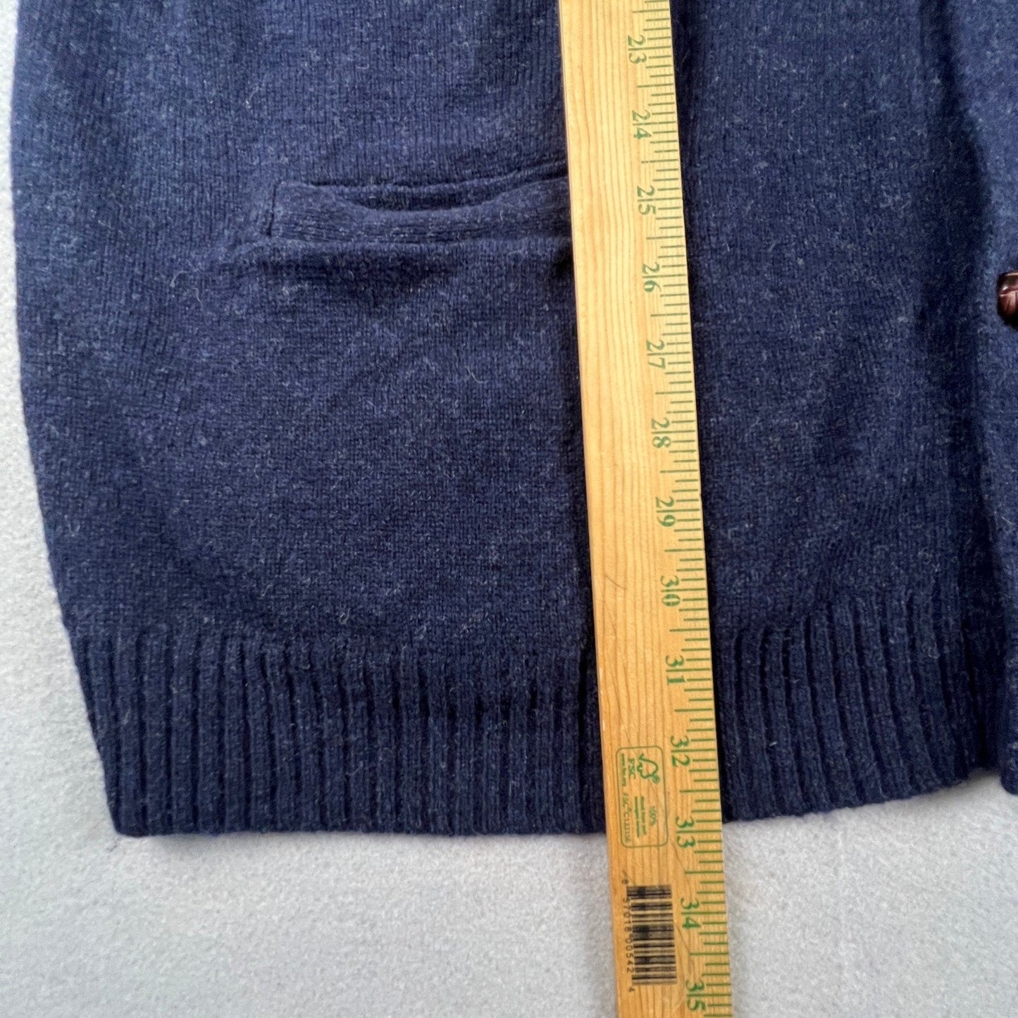 Psycho Bunny Cardigan Sweater Mens 2XL Navy Blue Wool Logo Shawl Preppy Academia