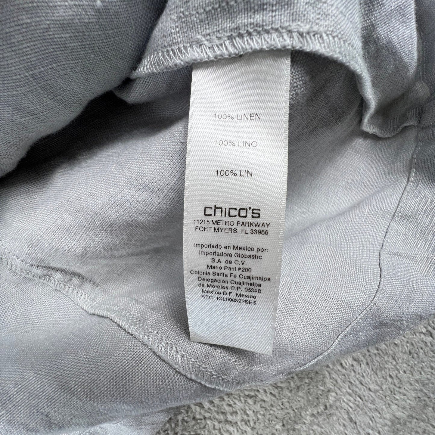 100% Linen Summer Jacket Womens 2 Large Gray Utility Quite Luxury Minimalist
